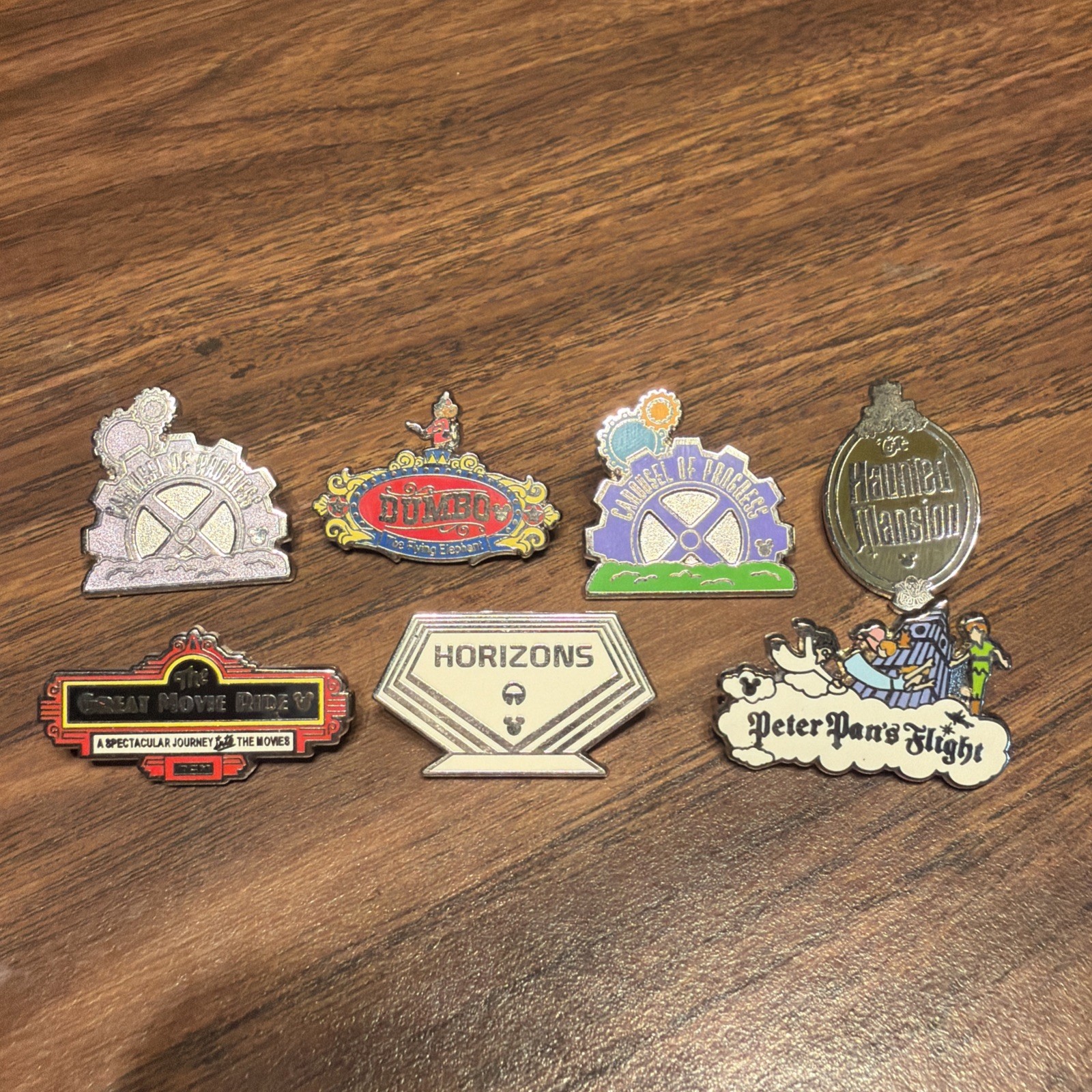 Disney WDW 2019 Hidden Micky Attraction Signs Set Of 7 Pins
