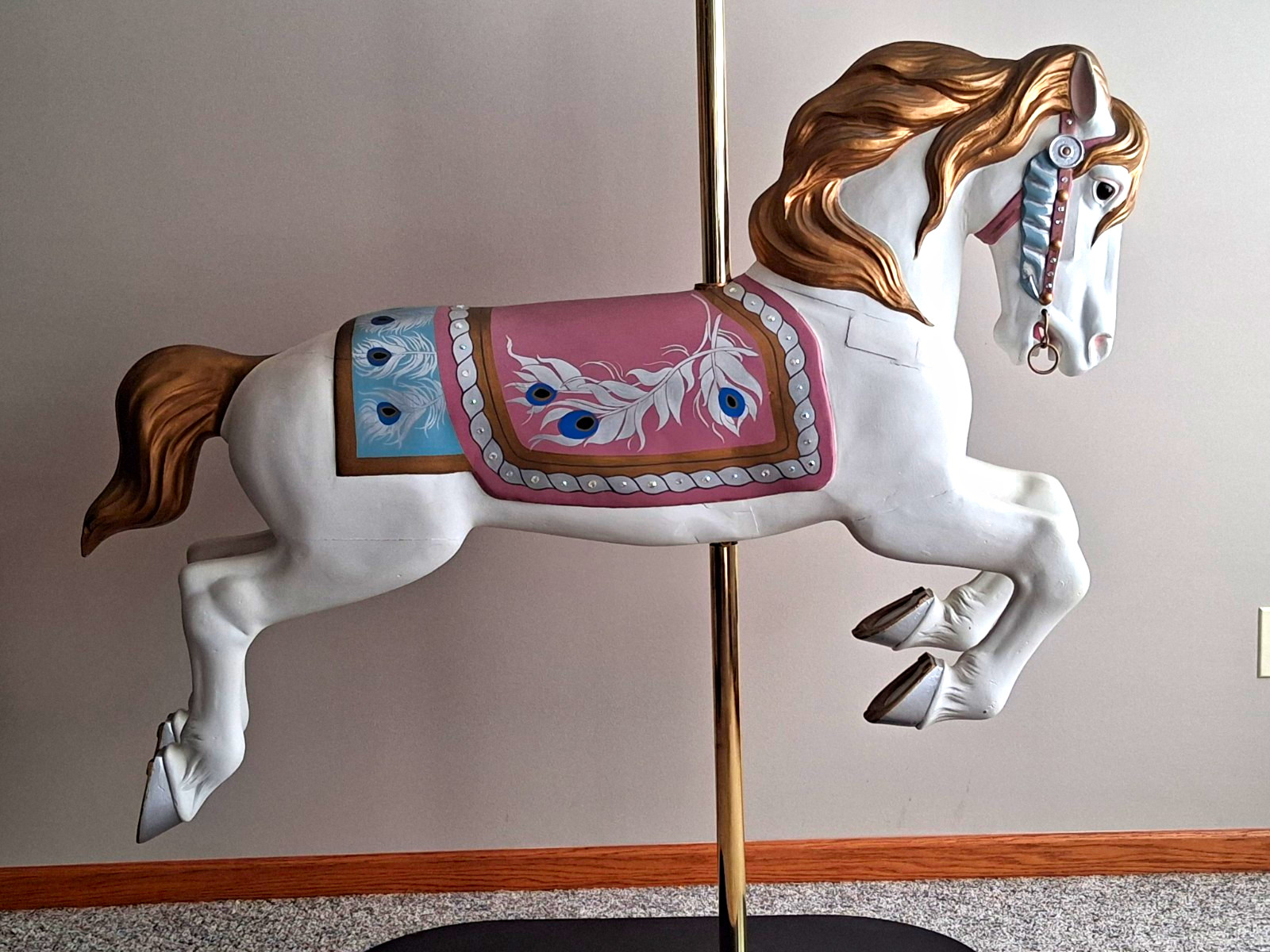 Carousel Horse by Alan Herschel. Half Wood and half Cast Aluminum