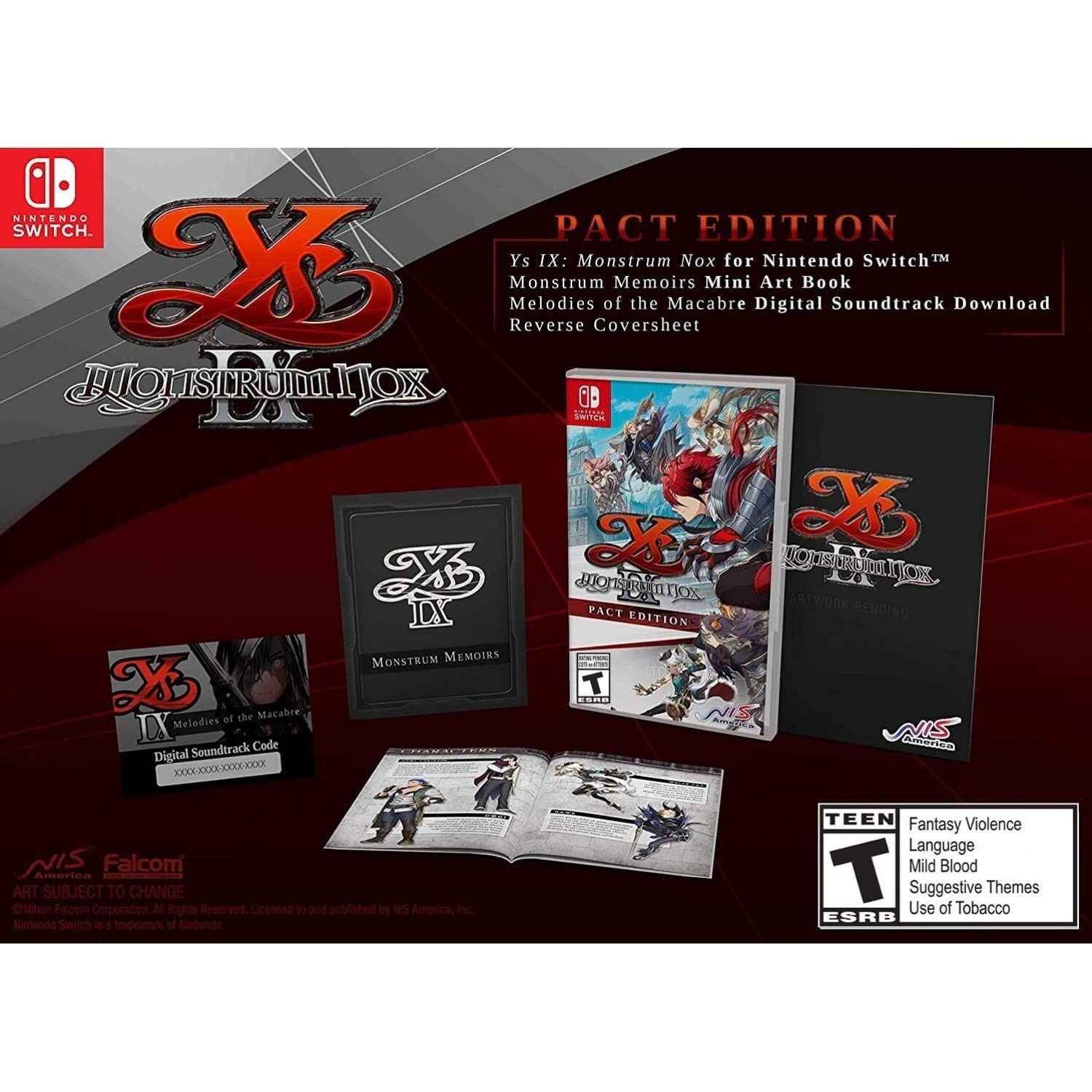 Ys IX: Monstrom NOX - Pact Edition Nintendo Switch RPG NIS America BRAND NEW
