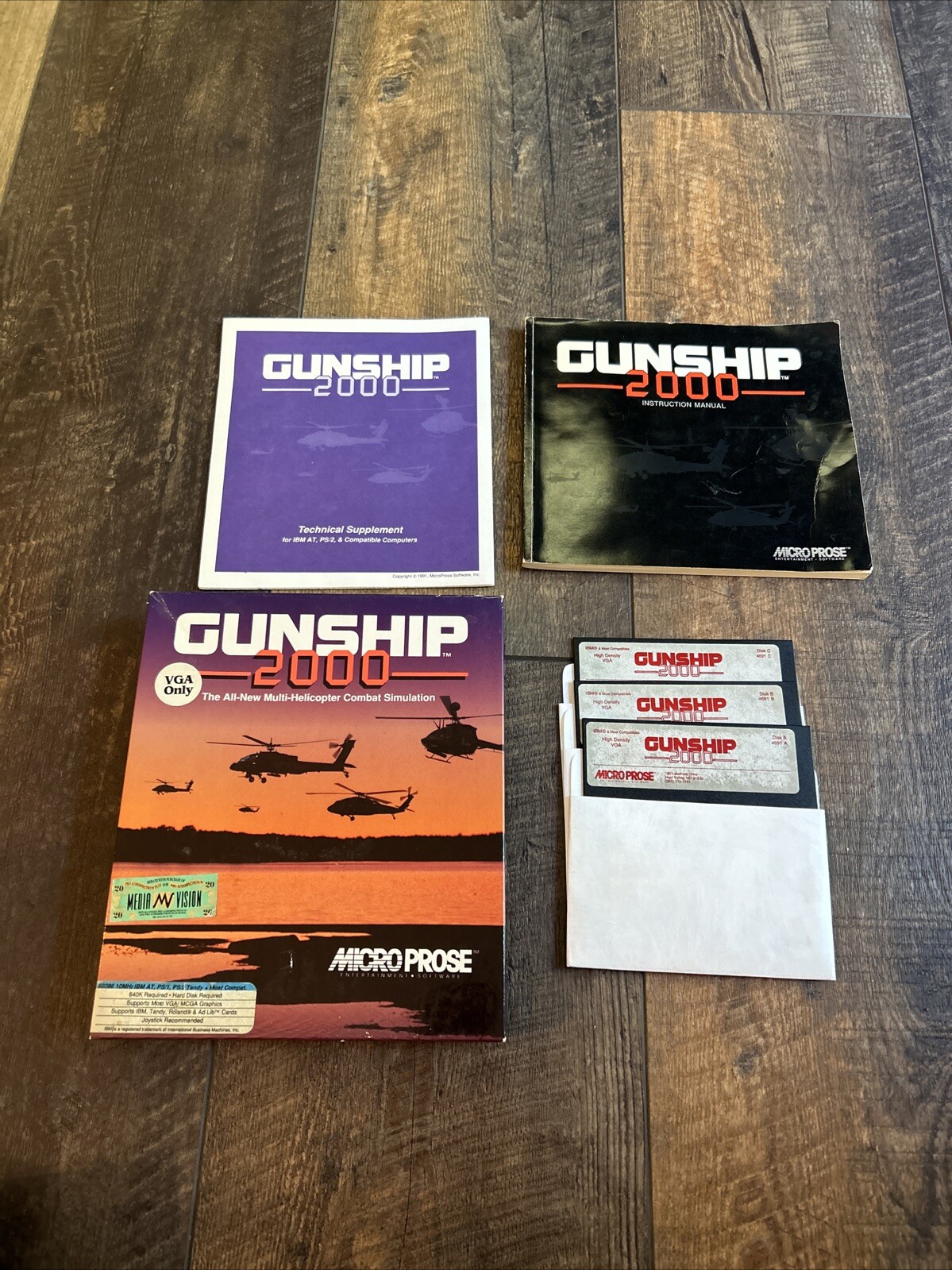 Gunship 2000 (PC, 1991) - 5.25 Inch Floppy