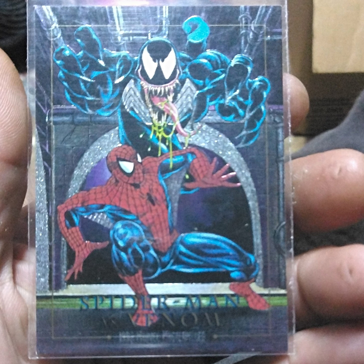 SkyBox 1996 Marvel Masterpieces Spider-Man vs. Venom Insert Card #4-D Jusko