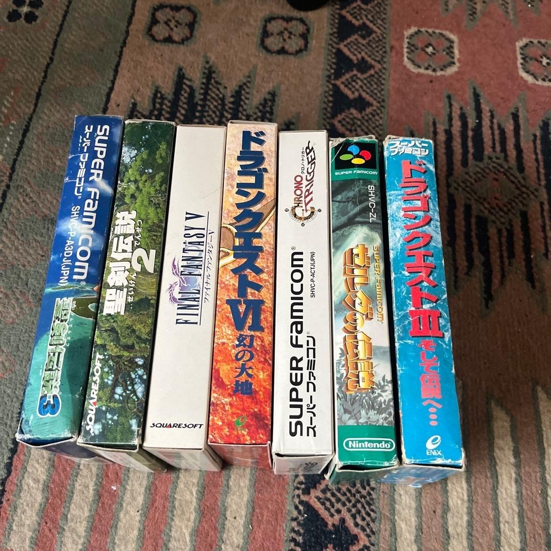 Super Nintendo SNES Game Lot of 7 Chrono Trigger Zelda Dragon Quest Box Manuals