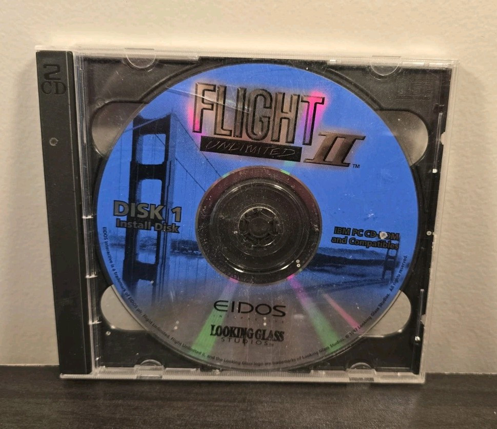 1997 Eidos Interactive Flight Unlimited II PC Video Game - 2 Discs