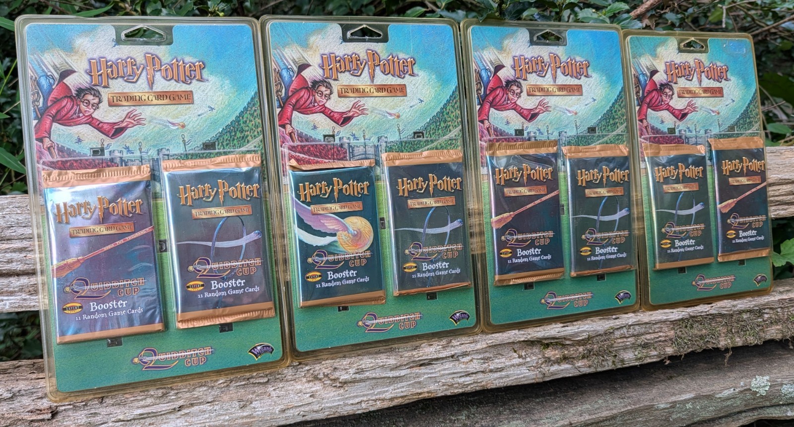 VTG 2001 Harry Potter TCG Quidditch 4x Sealed 2-Pack Blister Lot NOS WotC RARE