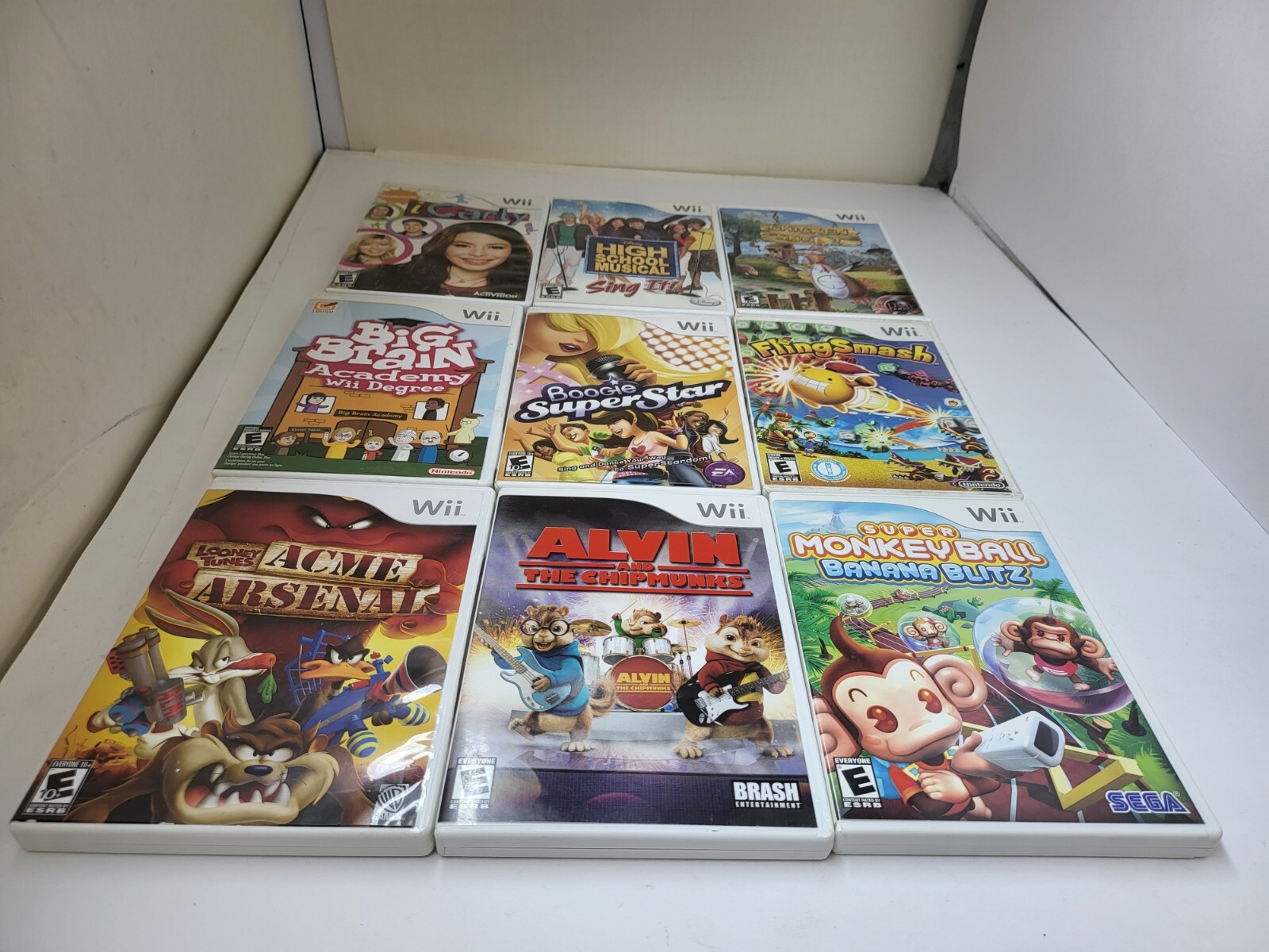 9 GAME LOT CIB ALVIN/ACME ARSENAL/CHICKEN SHOOT/MONKEY BALL/ NINTENDO WII   #28E