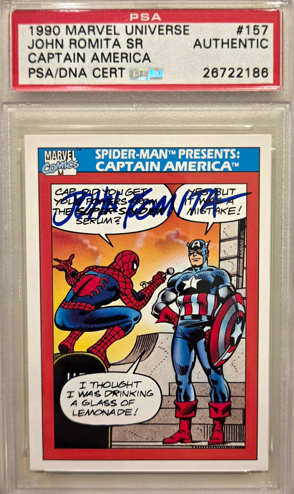 1990 Marvel Universe PSA Graded 10 5-Card Lot + John Romita Sr Autograph
