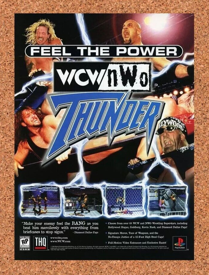 1998 WCW NWO Thunder PS1 Original Advertisement / Retro Promo v1