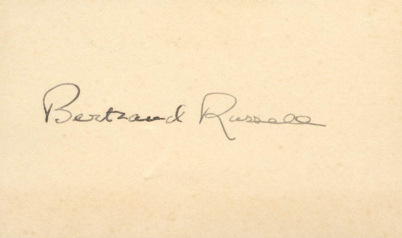 BERTRAND RUSSELL - AUTOGRAPH