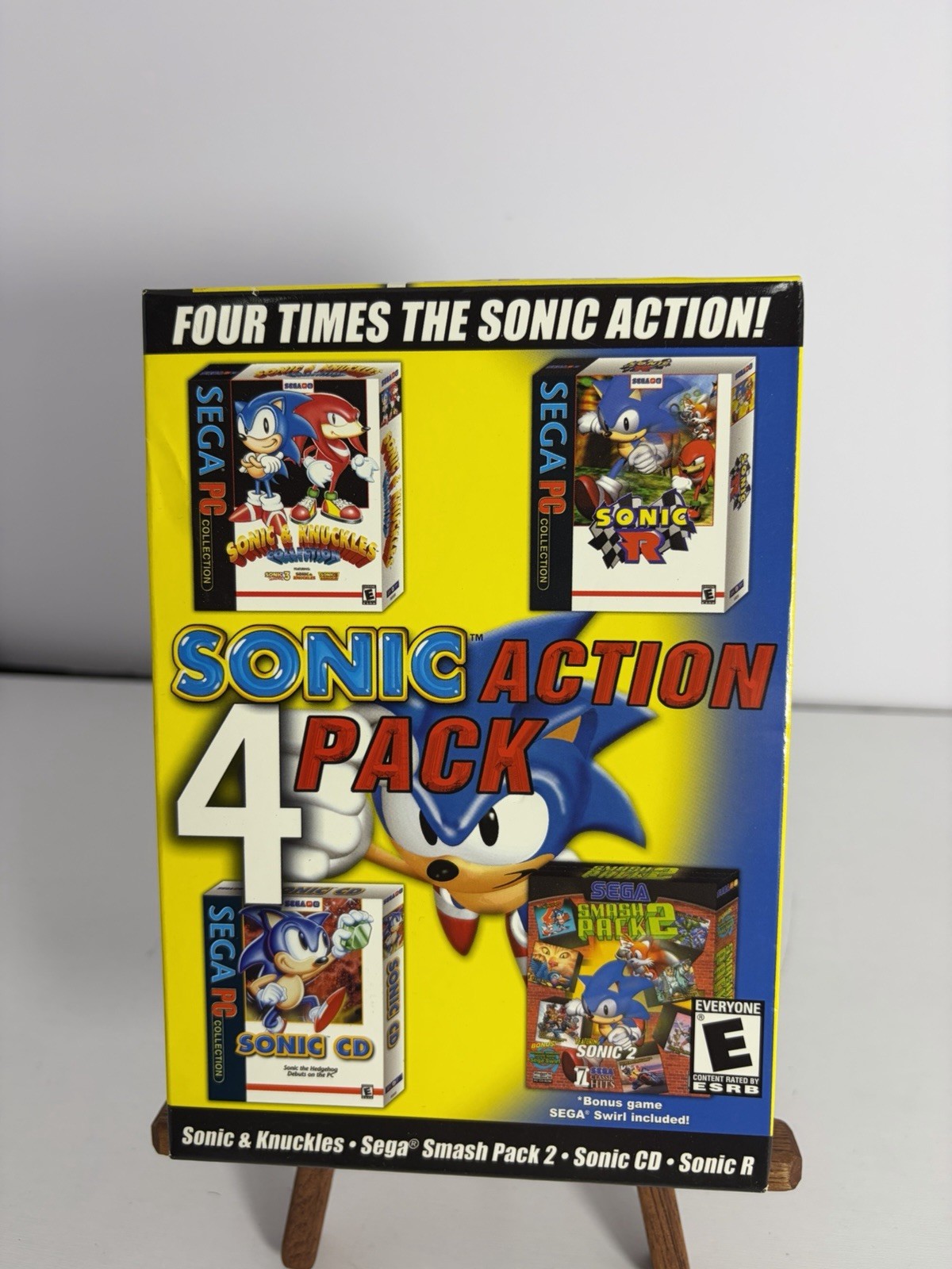 Sonic Action 4 Pack PC Big Box Sega CD Sonic R Knuckles Smash Pack 2 Activision 