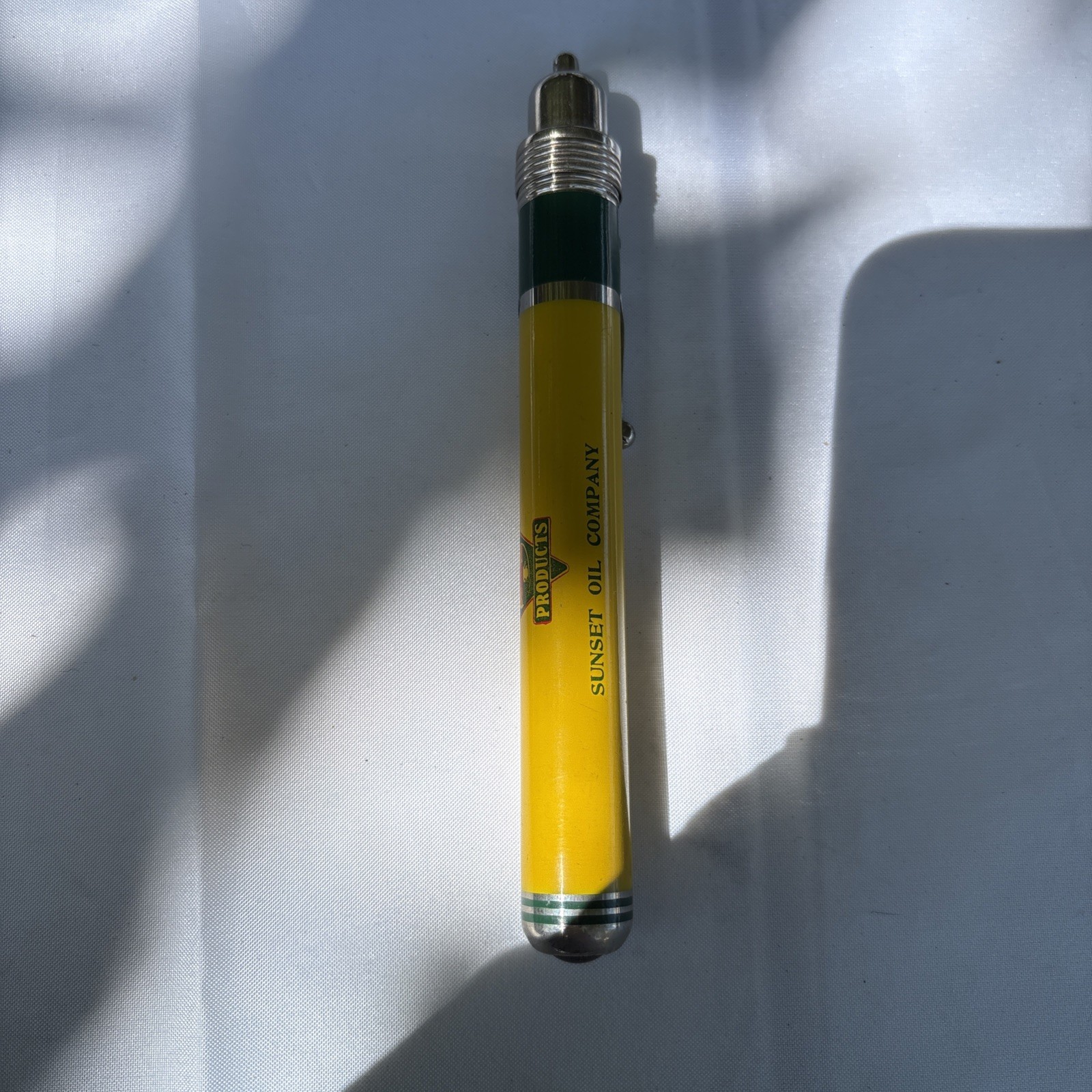 VTG 1950s Underwood Pen Flashlight Sunset Products Ad Penlight  WORKS RARE