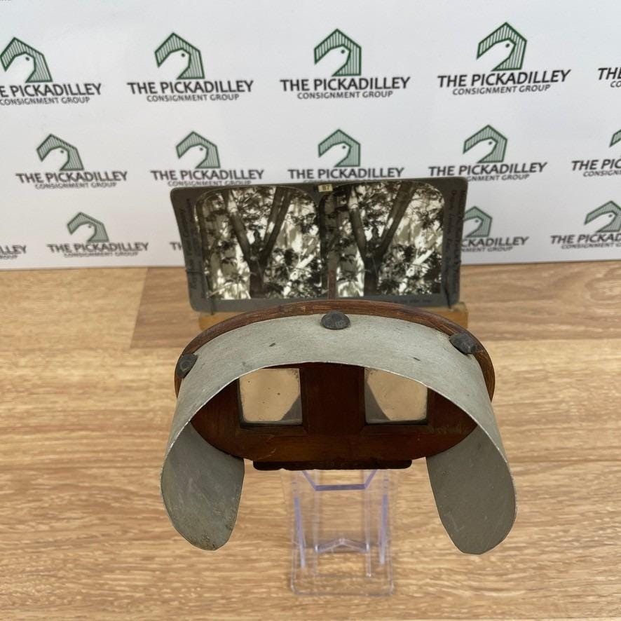 Antique Wood Aluminum Stereoscope Viewer with 38 Stereoview Cards Life of Christ