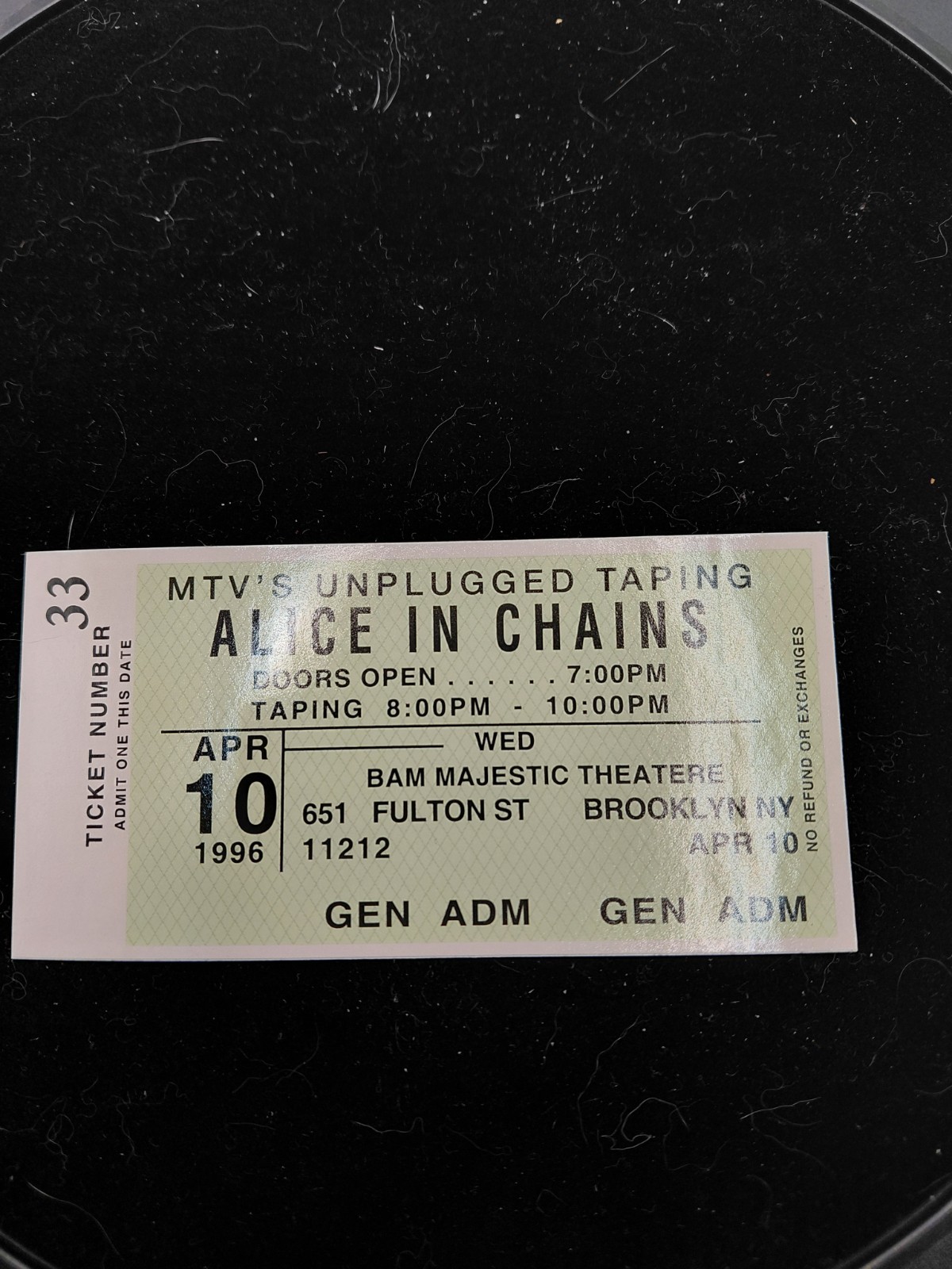 ALICE IN CHAINS vinyl sticker MTV concert stub  3×2 Seattle grunge rock guitar
