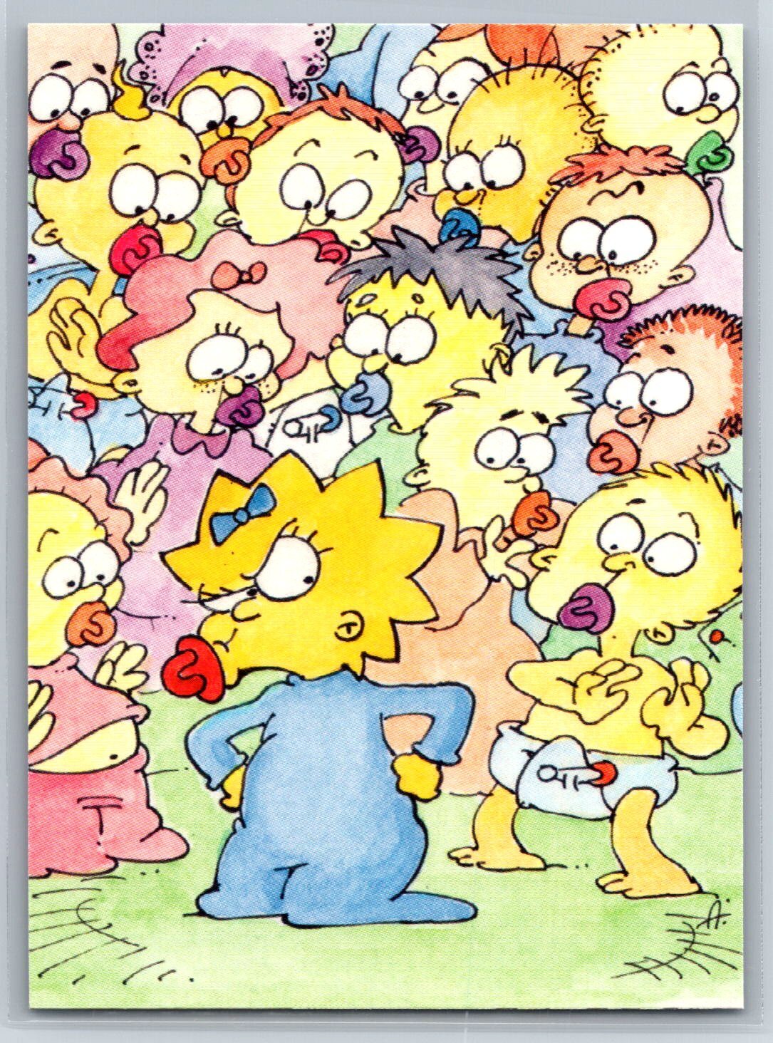 2001 Inkworks The Simpsons Mania Sergio Aragones Maggie Simpson Artwork #67