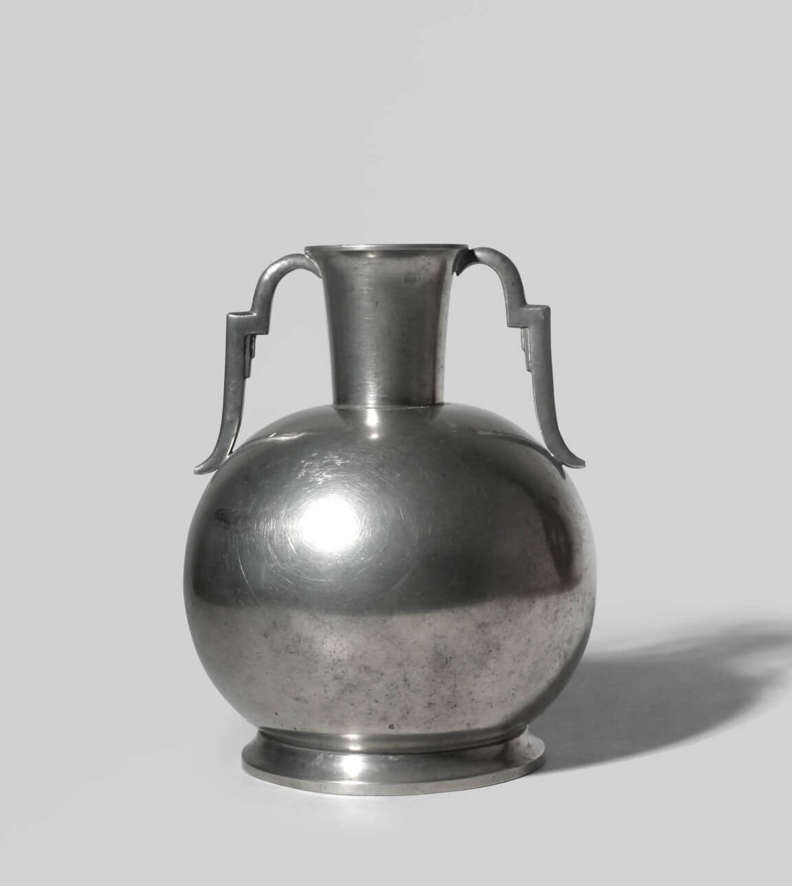 J. L. Hultman Art Deco Pewter Vase, For Svenskt Tenn, 1930s, Sweden