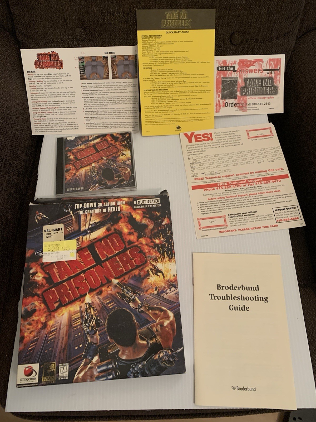 Take No Prisoners (PC, Windows 95 CD) CIB w/Manual US Big Boxed Retail Edition