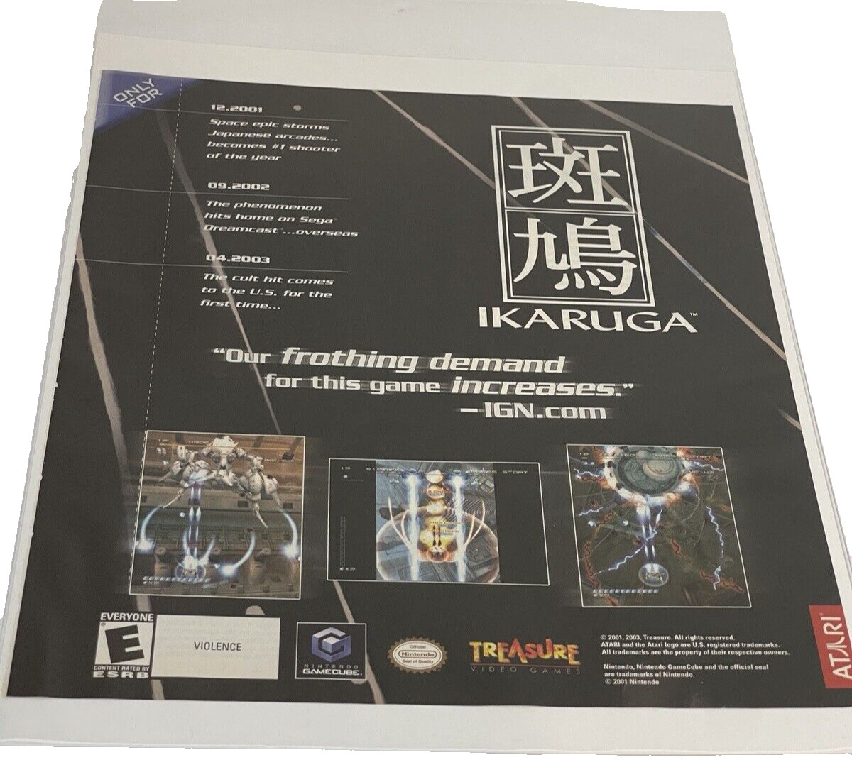 2003 IKARUGA Nintendo GameCube Video Game = Authentic Promo Print AD