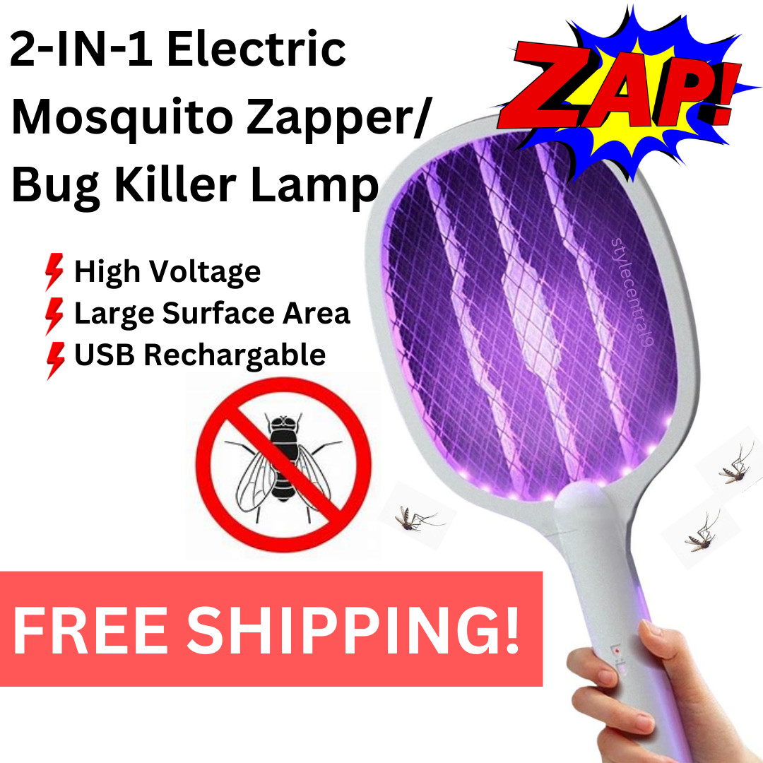 Electric Mosquito Fly Swatter Zapper Racket Bug Insect Killer Lamp 2 IN 1 USB