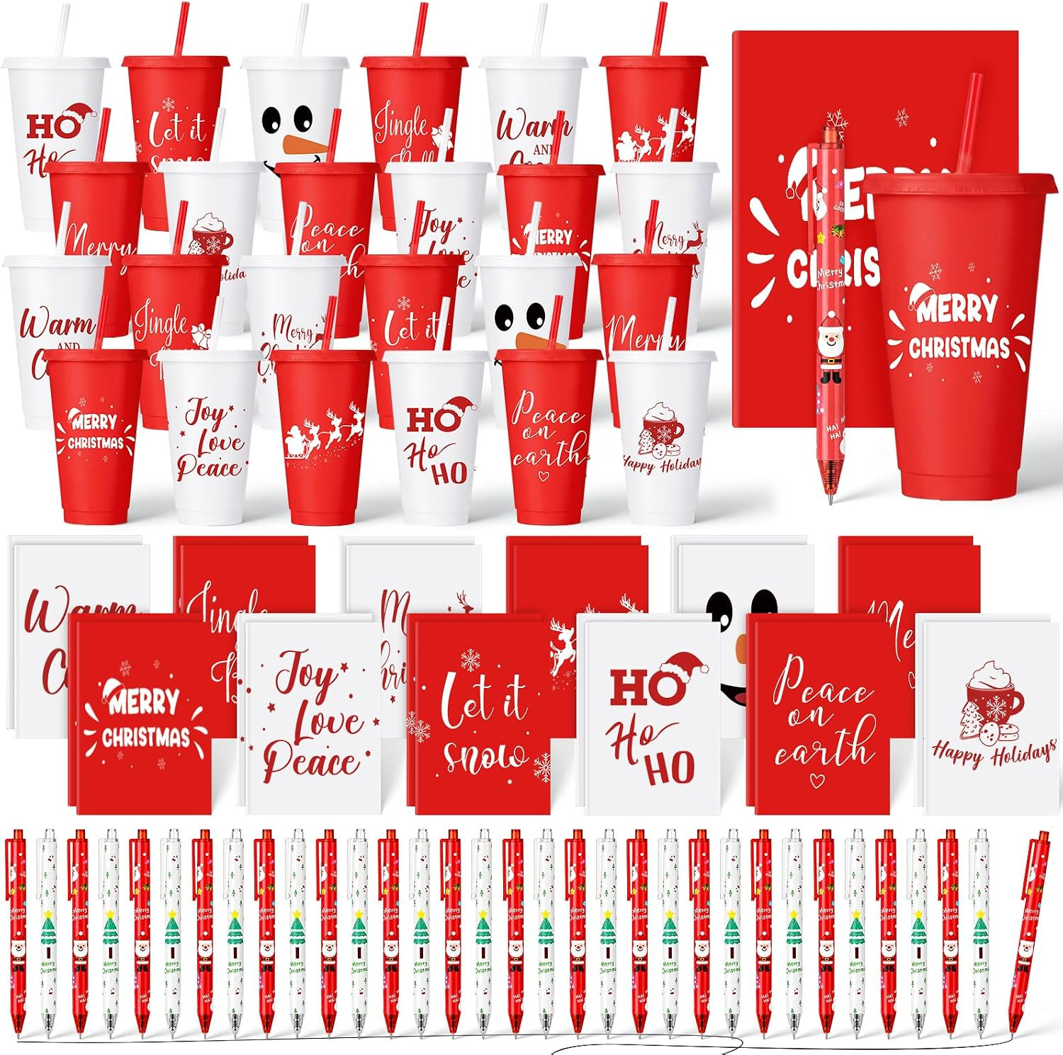 72 Pcs/ 24 Set Bulk Christmas Cup Gifts for Coworkers