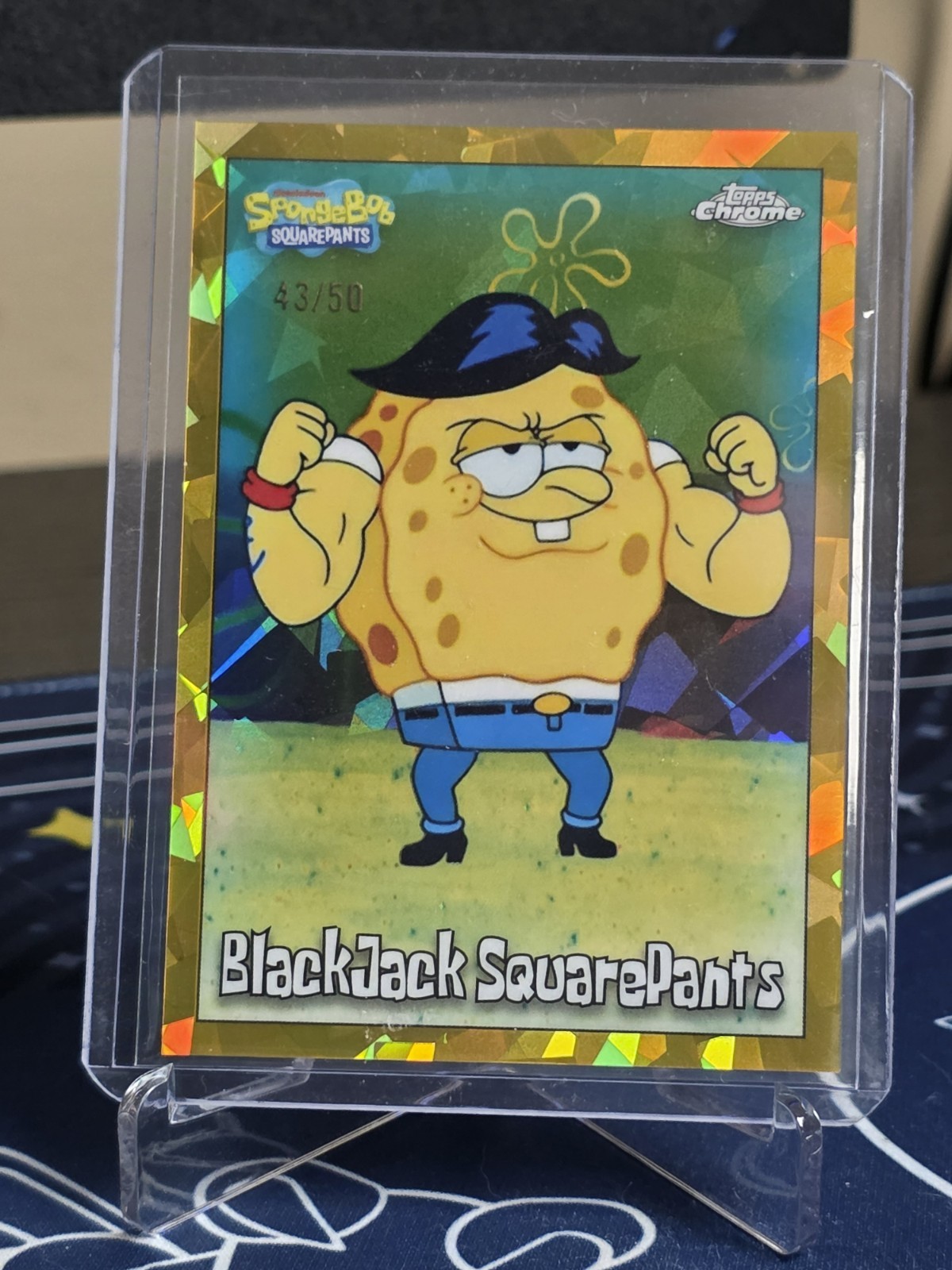 2025 Chrome Sapphire Spongebob BlackJack SquarePants #46 Gold /50
