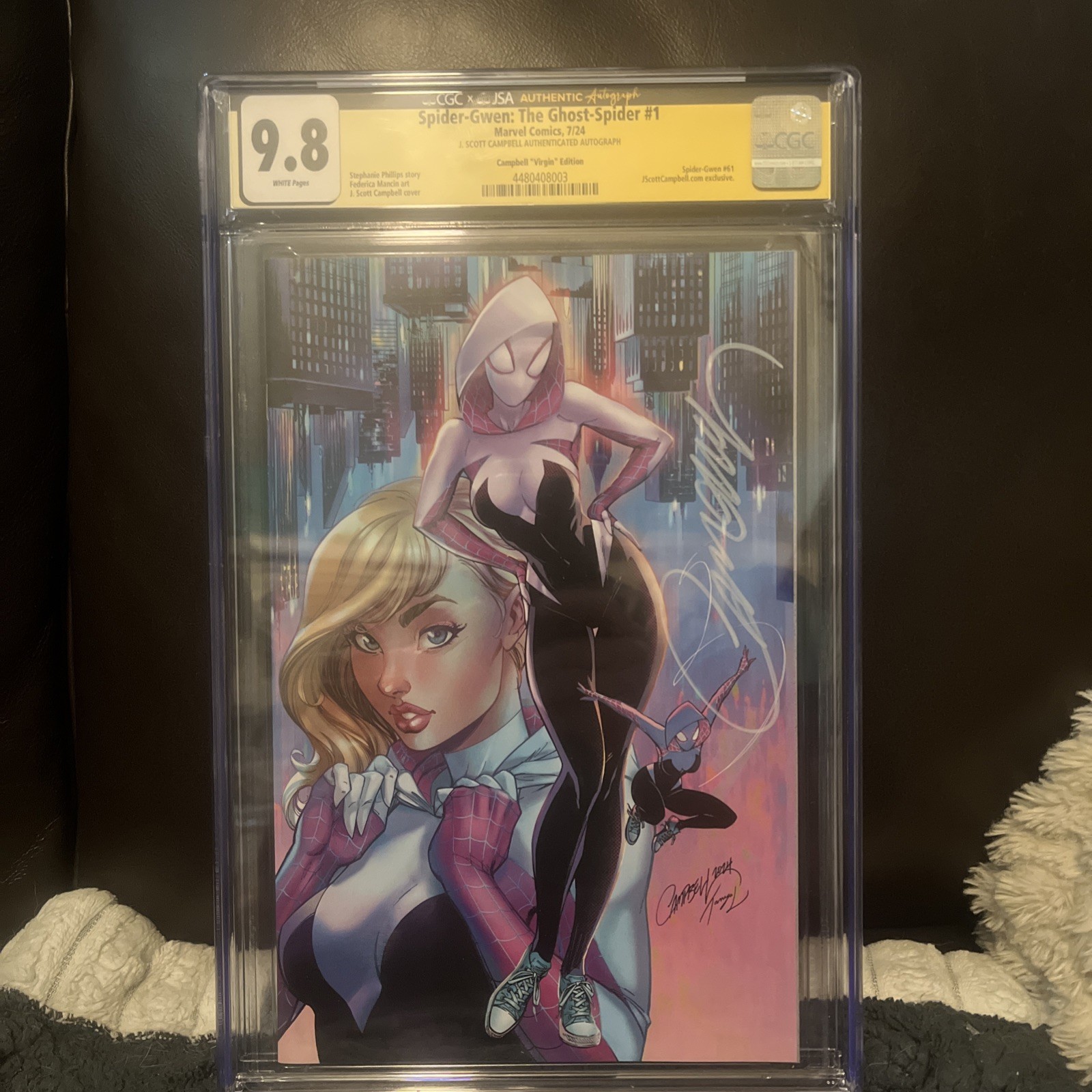 Spider-Gwen: Ghost Spider #1 J Scott Campbell Virgin Variant CGC 9.8 - Signed