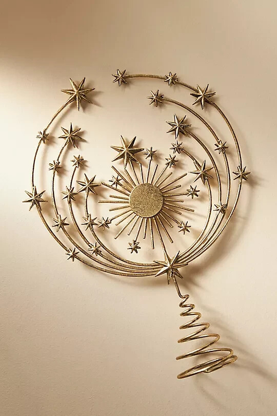 Anthropologie Hedy Tree Topper Stars Gold Celestial Starry Night Galaxy NEW