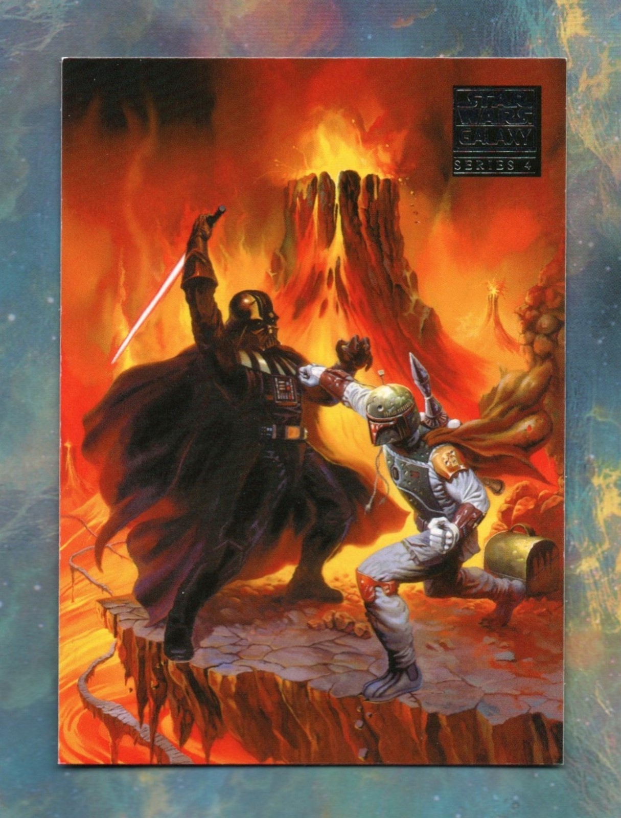 2009 Topps Star Wars Galaxy Series 4 BASE #97 DARTH VADER AT WAR WITH BOBA FETT
