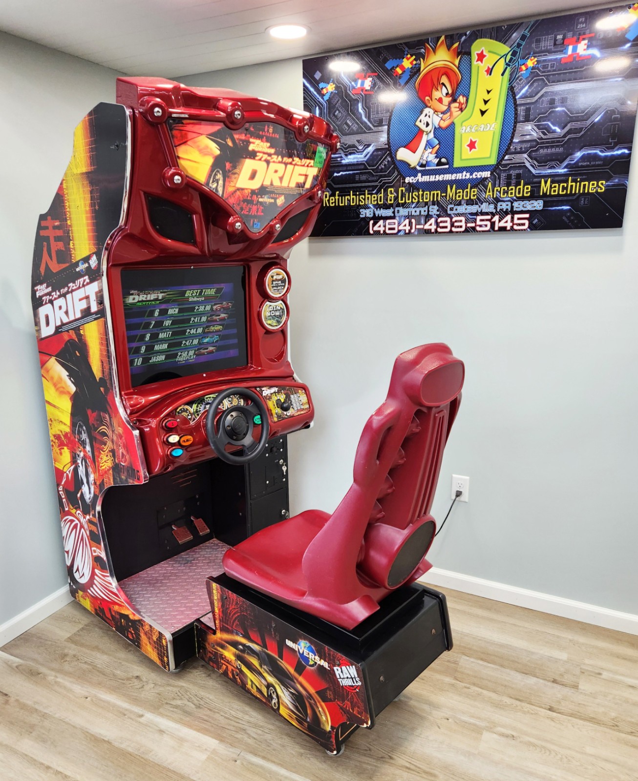 The Fast and Furious DRIFT Sit Down Arcade Driving Video Game Machine 24