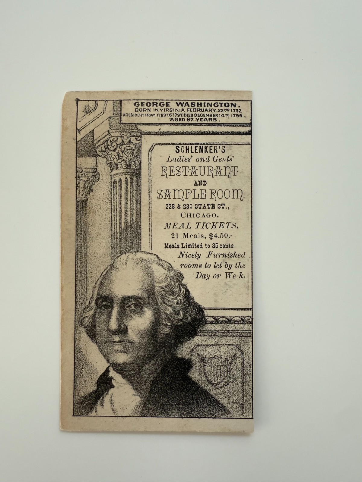 1880\'s HD2A Trade Card - President George Washington
