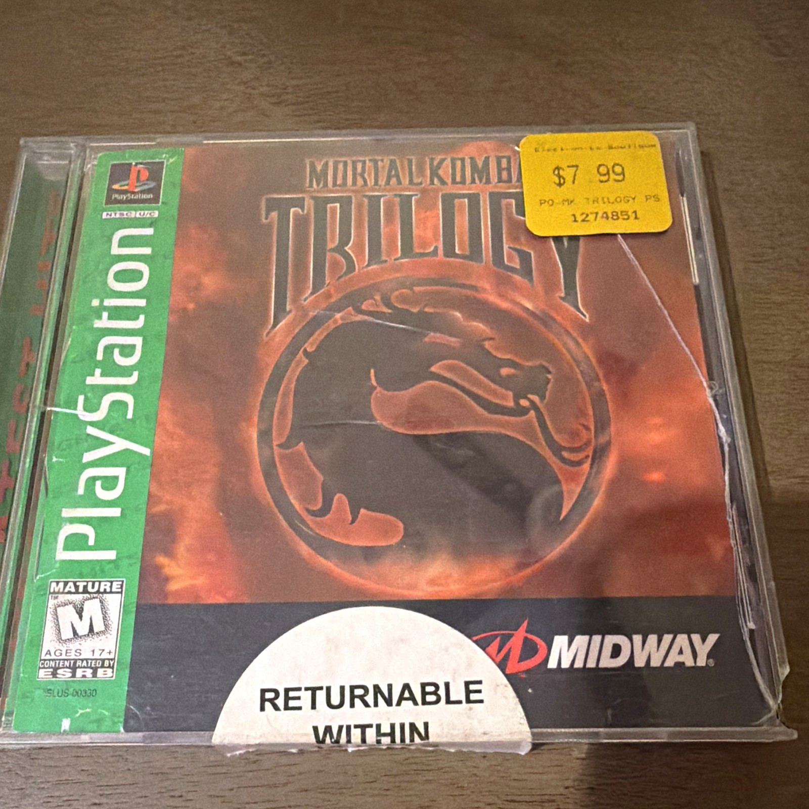 Midway Mortal Kombat Trilogy Sony PlayStation 1 PS1 NTSC-U/C Manual M (1996)