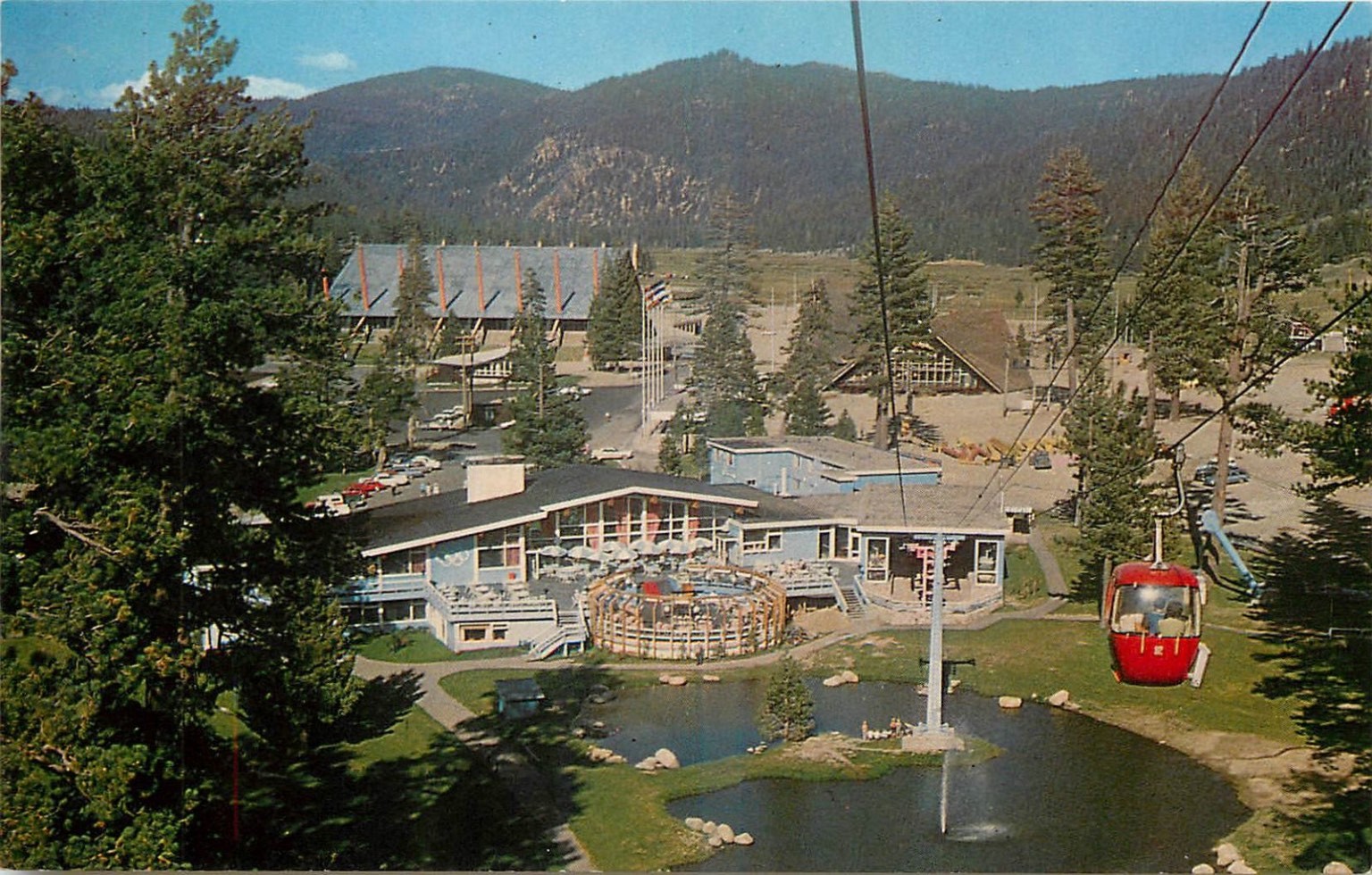 Vintage Squaw Valley Sky Ride Gondola Postcard, Olympic Valley, California 1960s