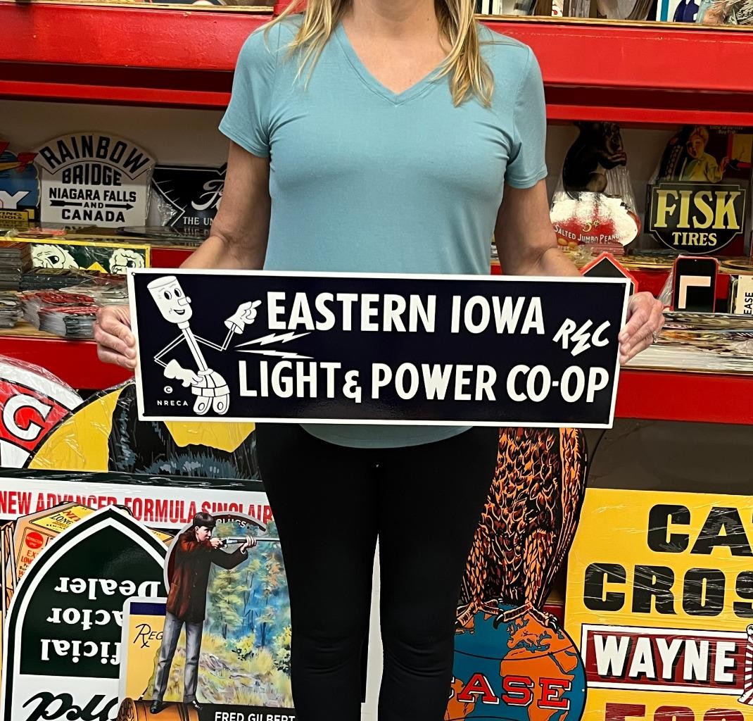 Vintage Style Metal Sign Eastern Iowa Power Company NOT Porcelain 25x8 Made USA