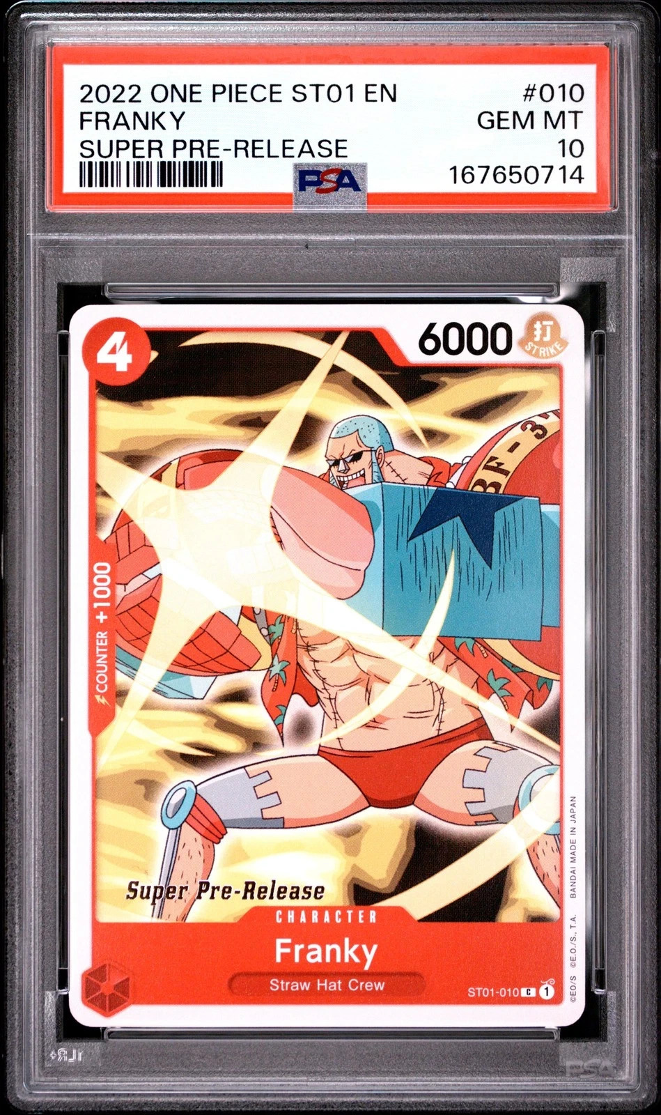 2022 ONE PIECE STARTER DECK ST01-STRAW HAT CREW SUPER PRE-RELEASE FRANKY 