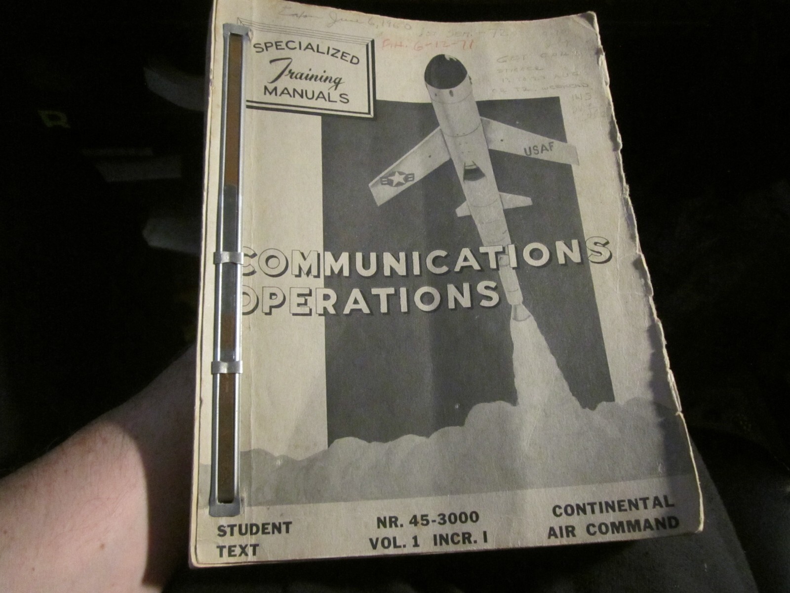 1958 U.S. AIR FORCE CONTINENTAL AIR COMMAND OPERATIONS STUDENT TEXT BBA-23C