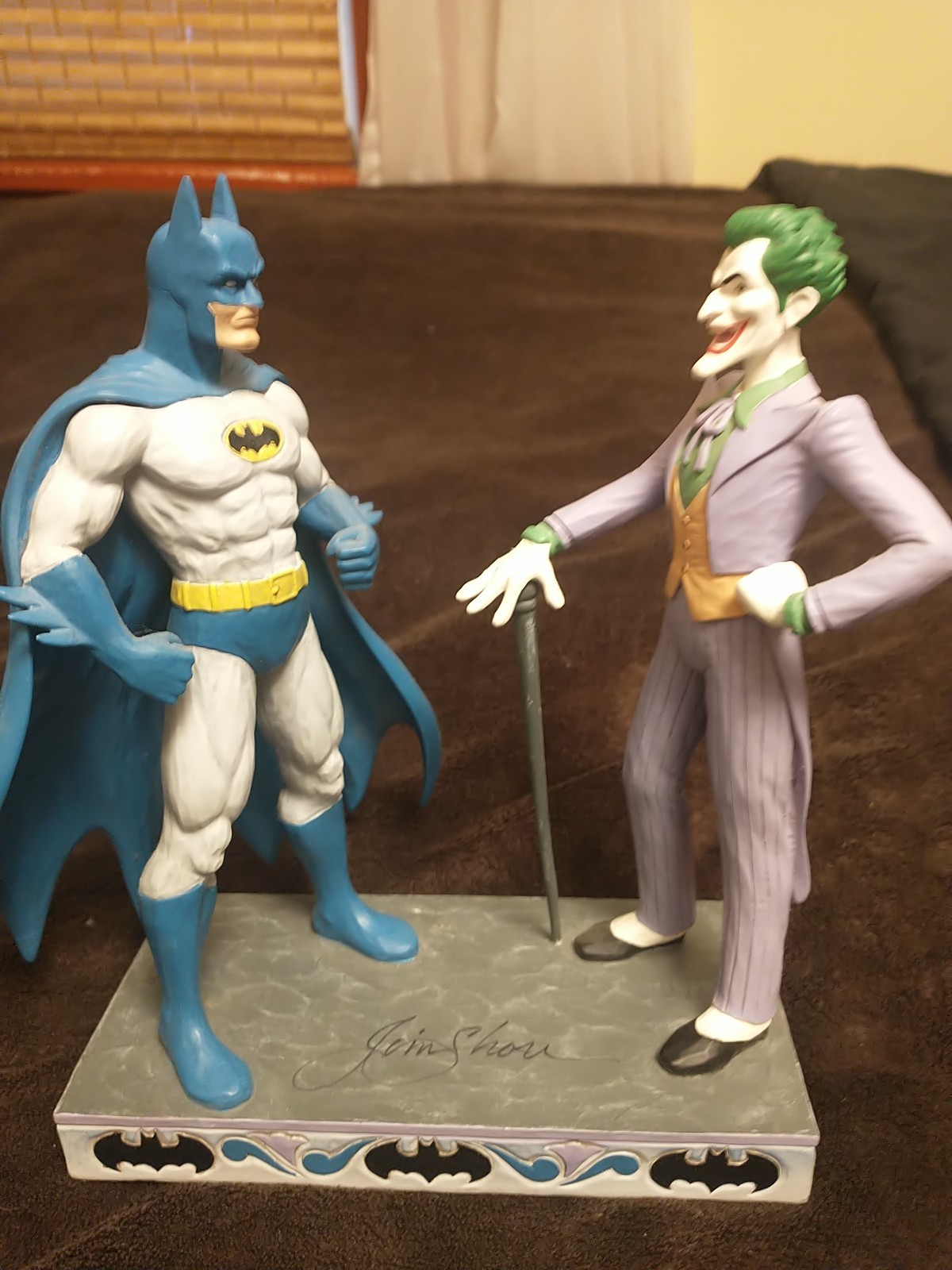 Jim Shore DC Batman vs Joker Resin Figurine 1:10 Scale Multicolor 6005982 Signed
