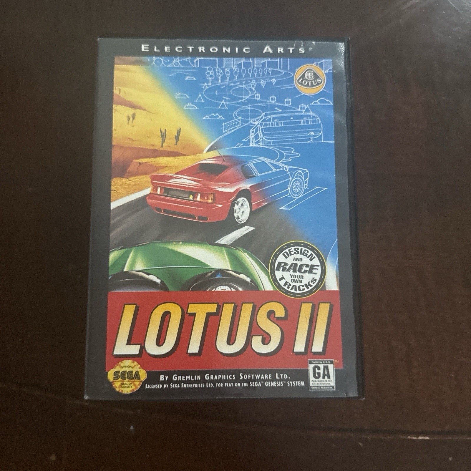 Sega Genesis Lotus 2 Game with Box and Instruction Book Manual