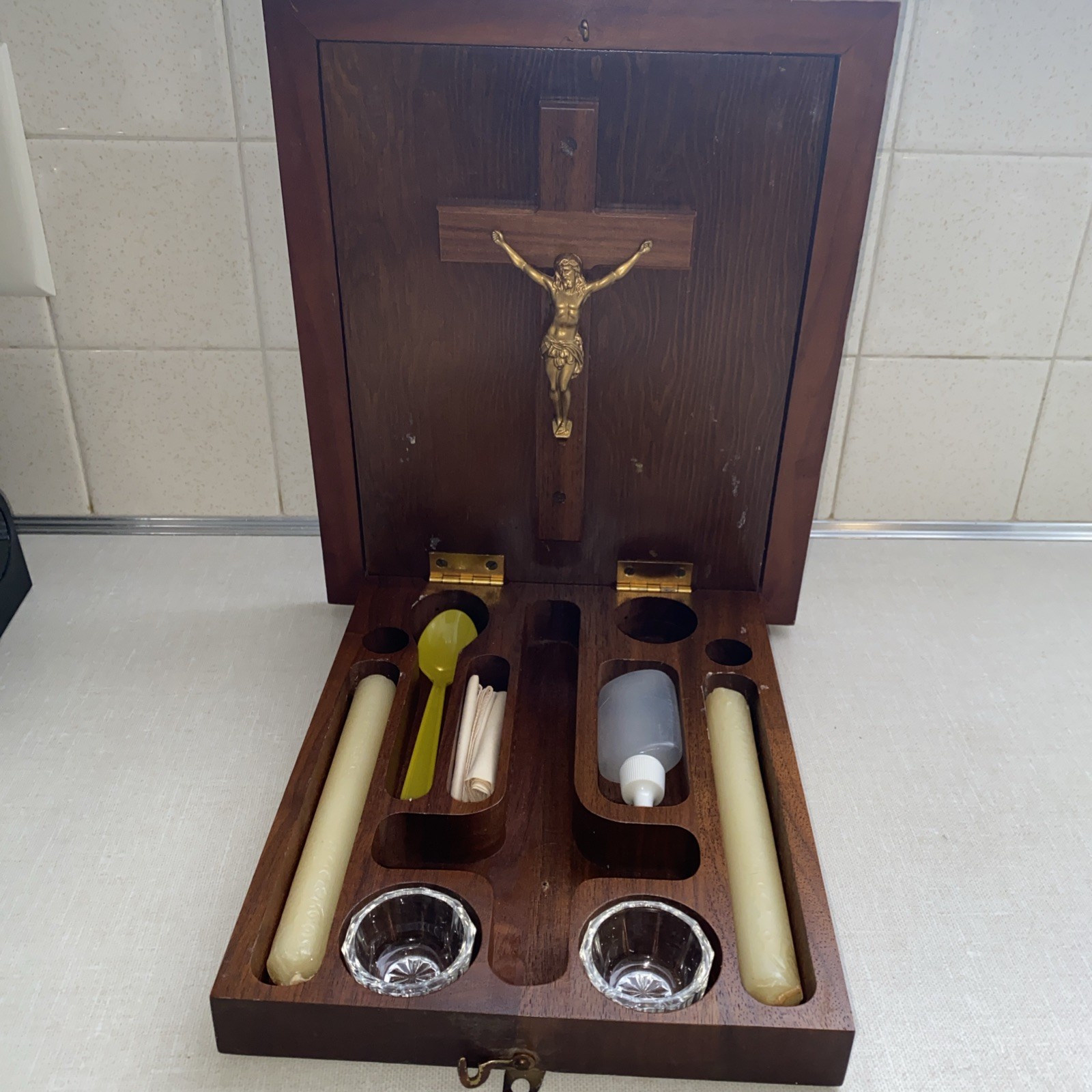 Jesus Wall Hanging Photo Last Rites Sick Call Alter Box Set