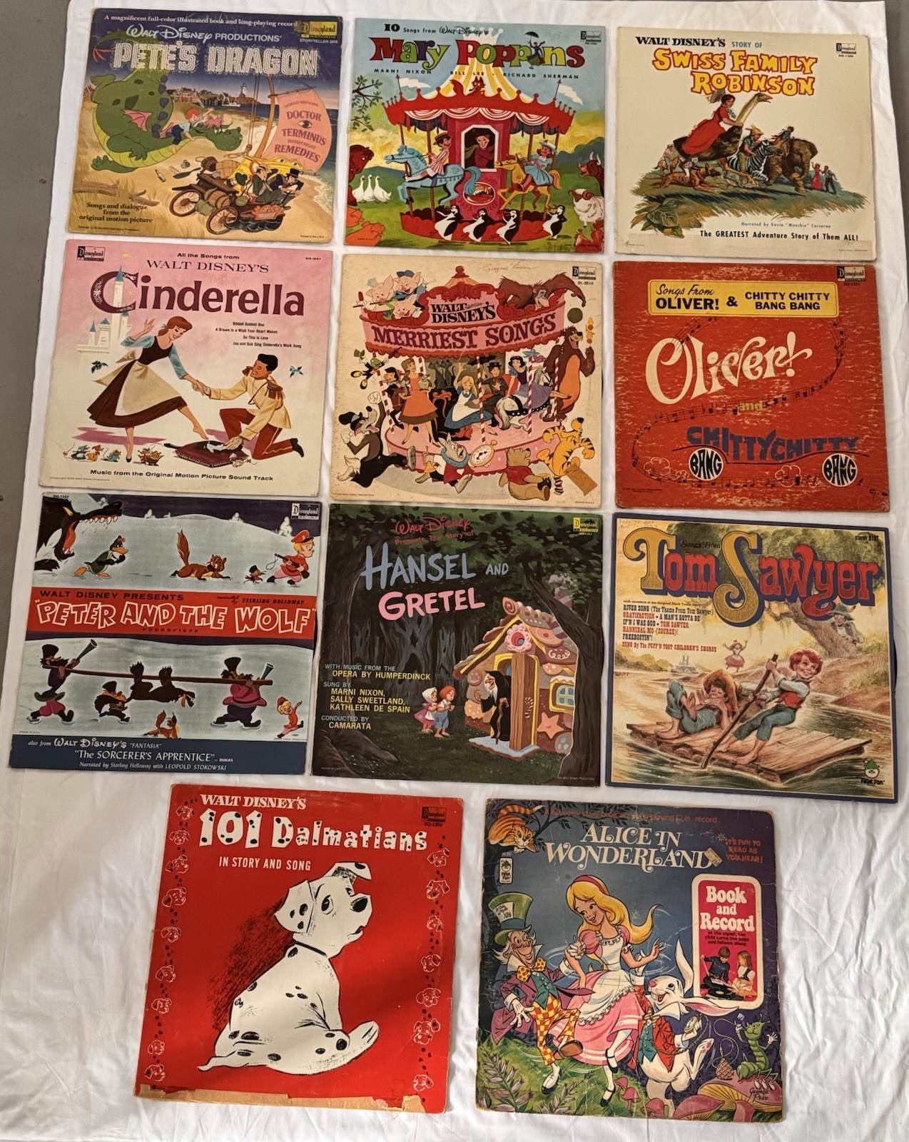 Vintage Childrens LP Vinyl Record Albums Lot 11 Disney & Peter Pan Story Music