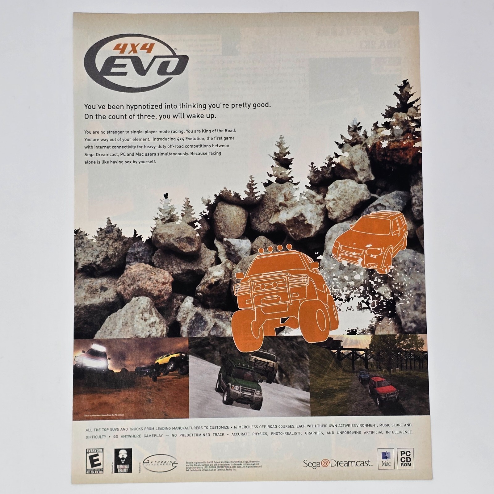 4x4 Evo Sega Dreamcast PC Hypnotized Print Ad/Poster Official Promo Art