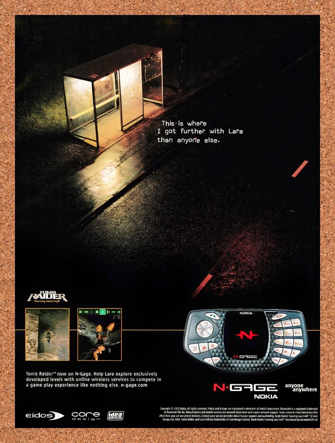 2003 Tomb Raider 2 Starring Lara Croft Nokia N-Gage Original Ad / Promo v4