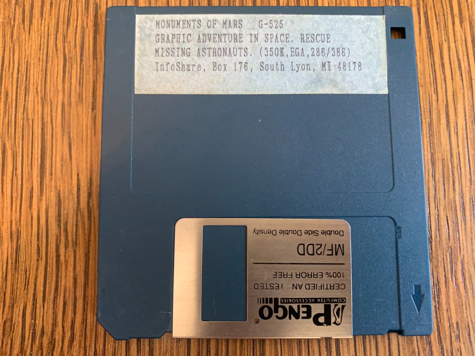 MONUMENTS OF MARS GRAPHIC ADVENTURE IN SPACE PC DOS 3.5 DISKS(S) EXC COND TESTED