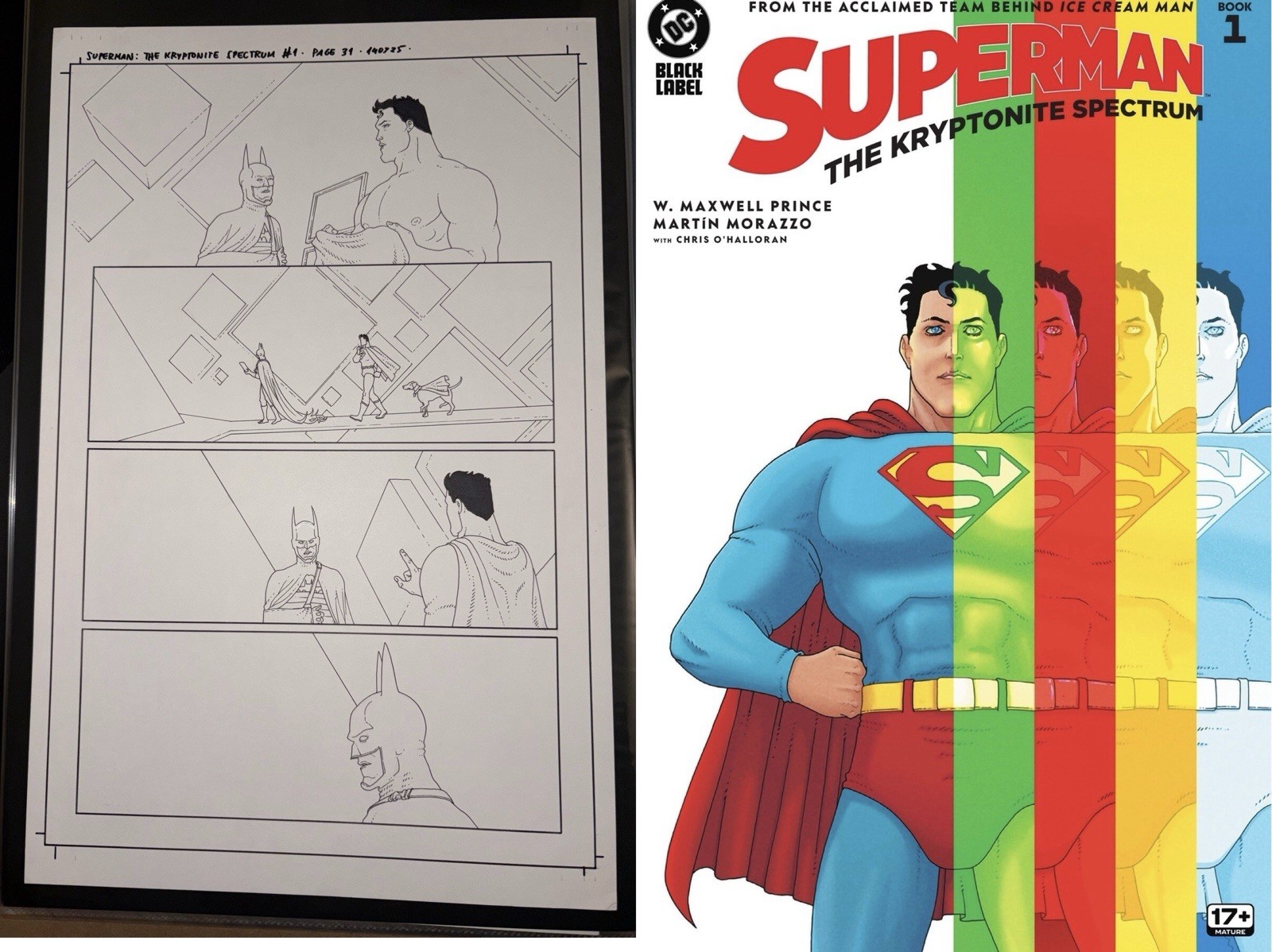 Martin Morazzo Original Comic Art SUPERMAN KRYPTONITE SPECTRUM #1 p31 Batman