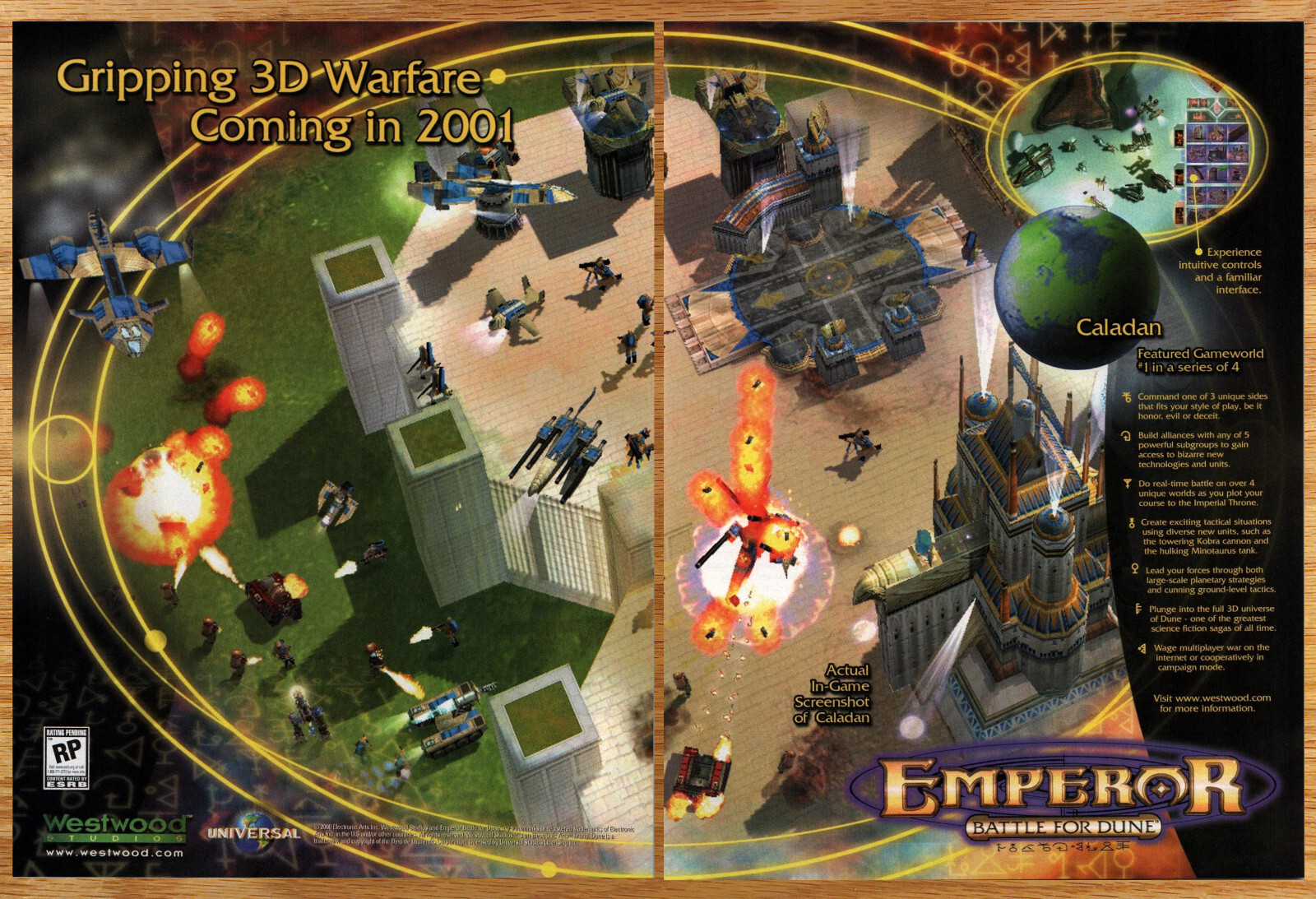 Emperor Battle For Dune EA - 2 Page Video Game Print Ad Poster Promo Art 2000