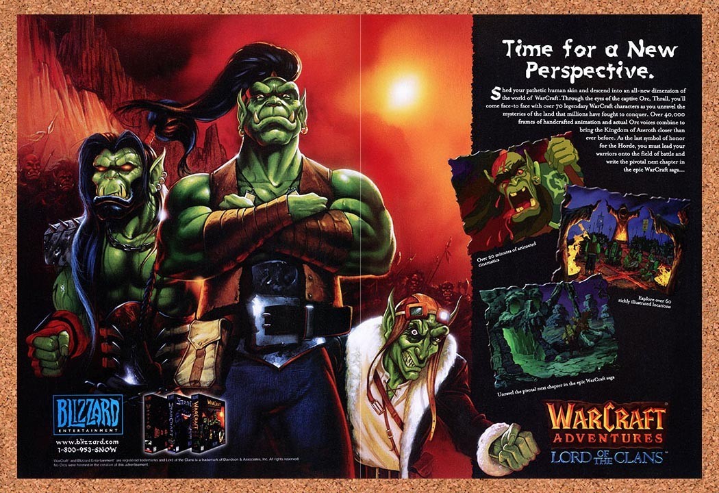 1998 WarCraft Adventures Lord Of The Clans PC Original Advertisement / Promo v2