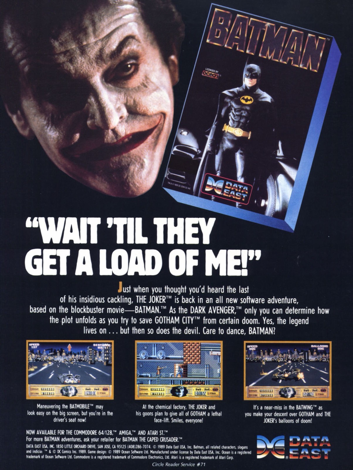 Batman The Video Game Amiga Sega CD NES 1989 Game Promo Ad Wall Art Print Poster