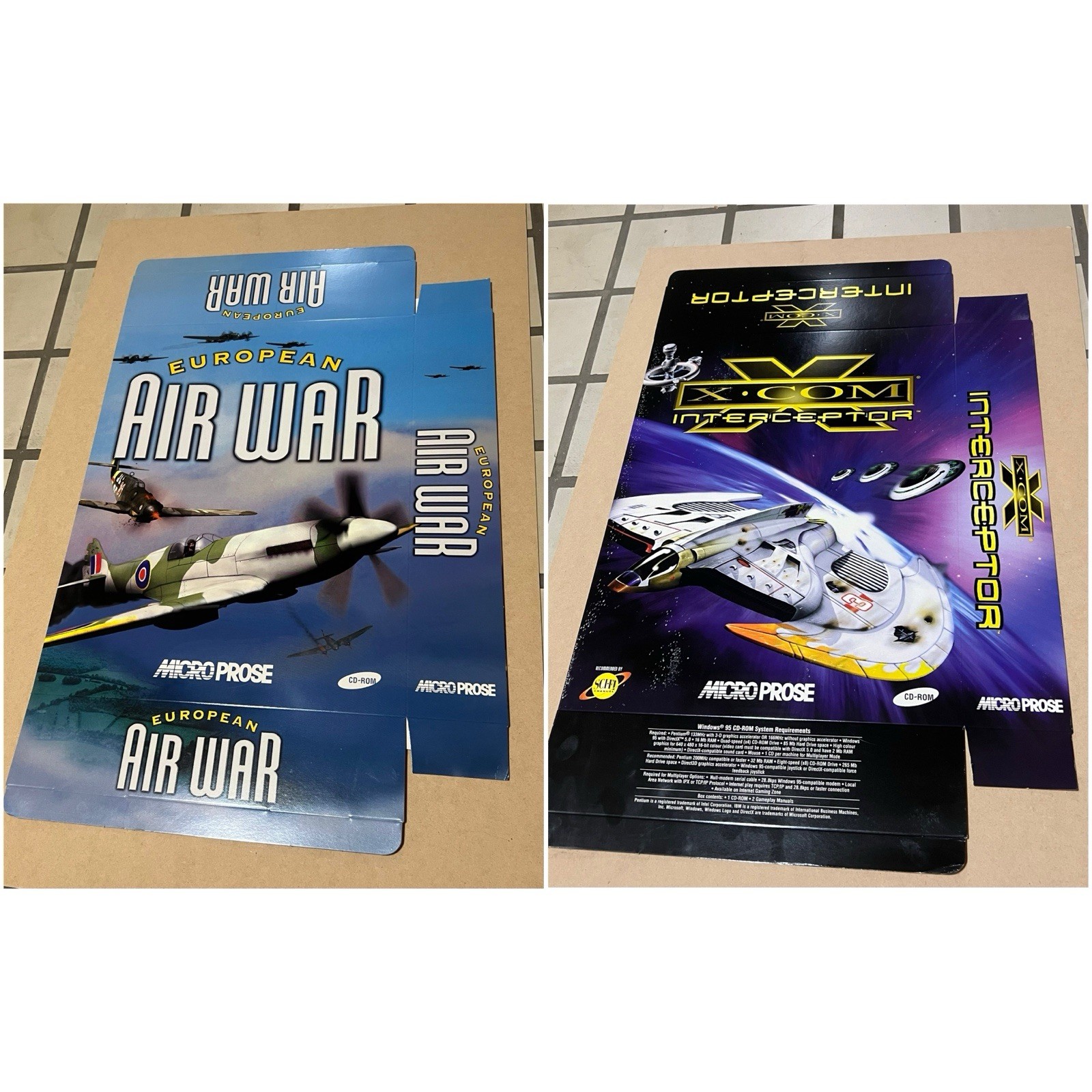 2 X New 1998 PC X-COM Interceptor European Air War Display Box Nintendo Sega PS1