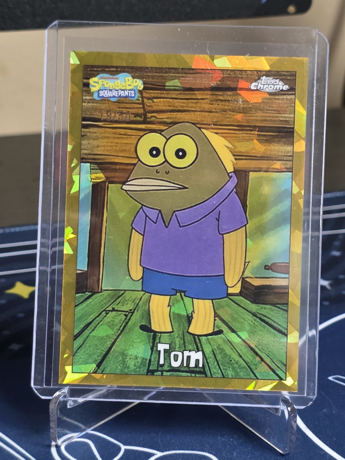 2025 Topps Chrome SpongeBob Sapphire Tom #116 Gold /50