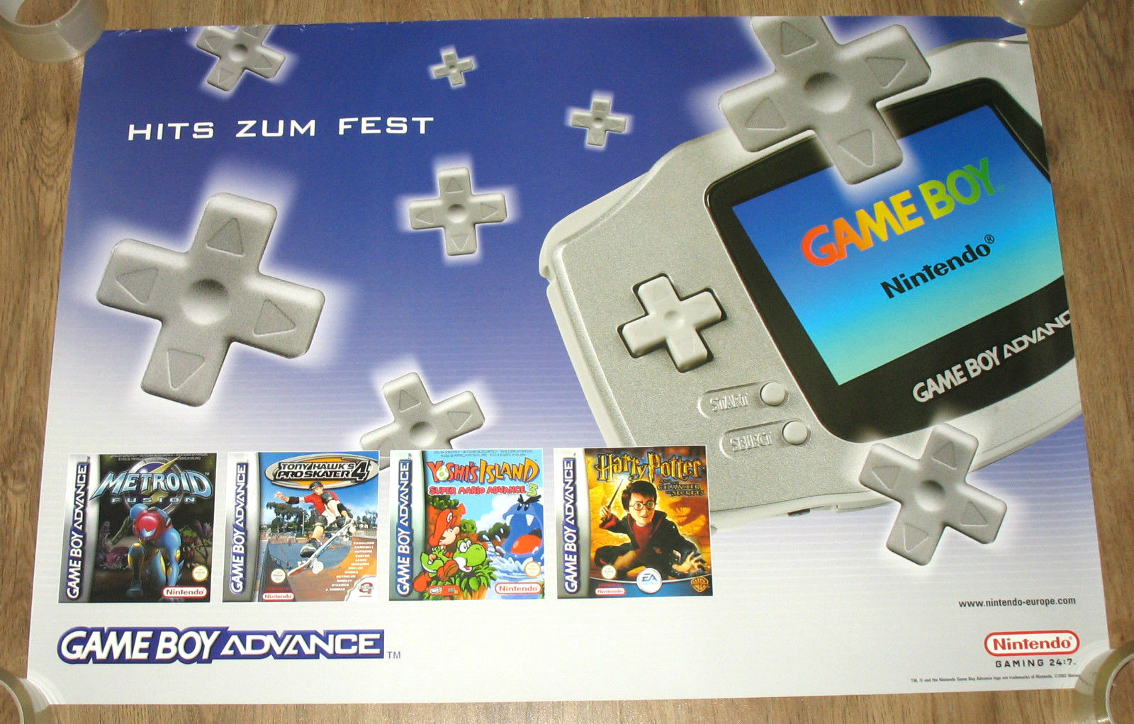Nintendo GAME BOY Advance promo Poster 84x59cm Metroid Fusion Yoshi's Island
