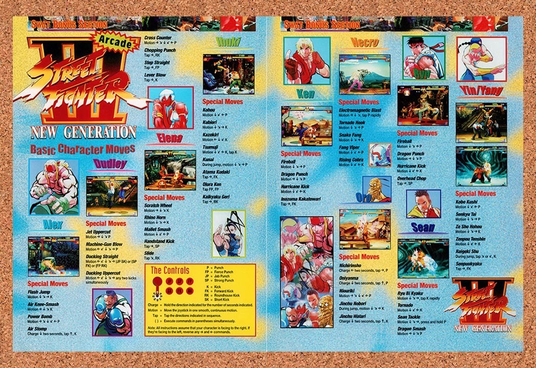 1997 Street Fighter III New Generation Character Moves Original Ad / Promo vr2