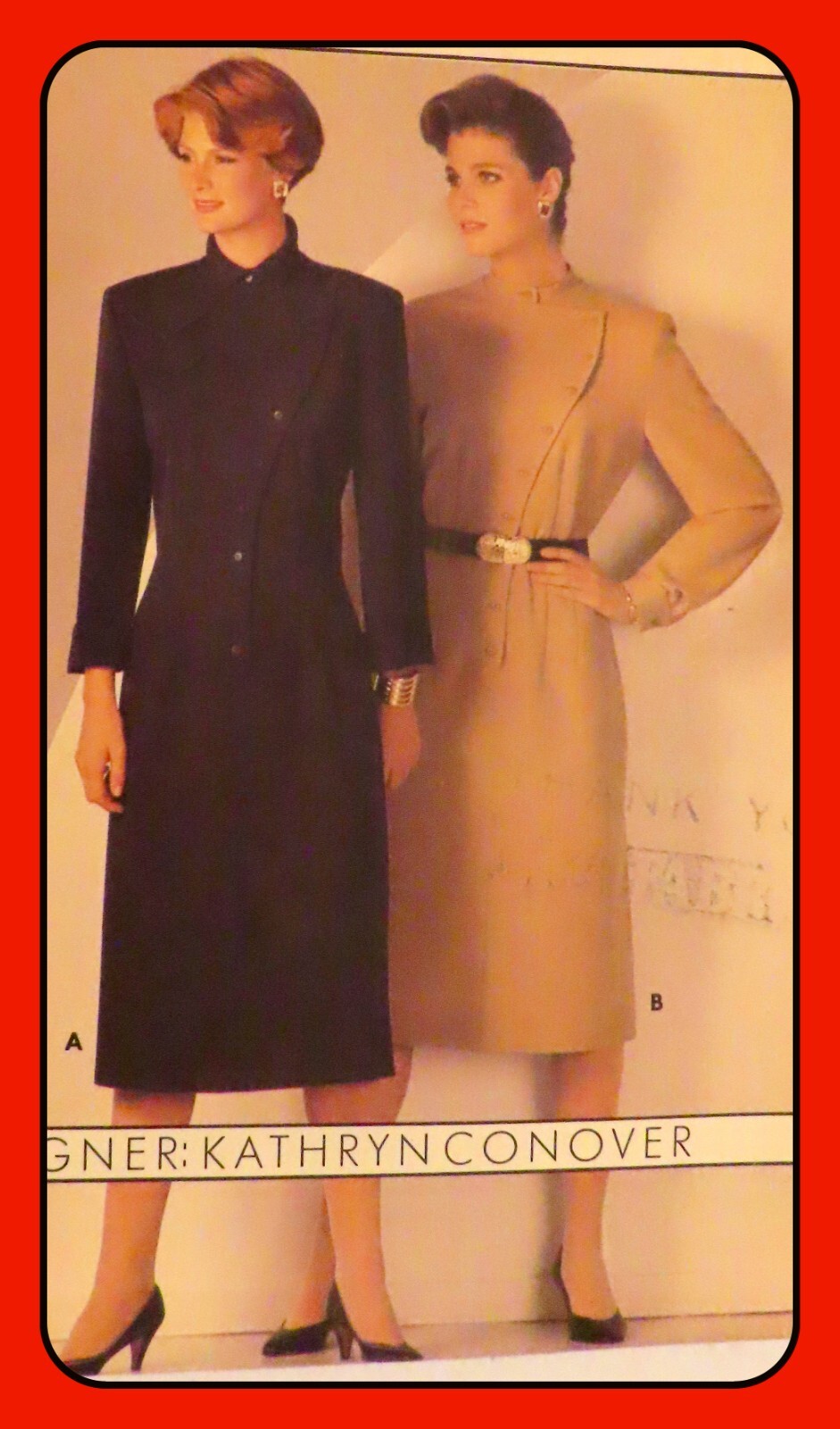 Misses Semi-fitted DRESS Pattern KATHRYN CONOVER Butterick 6332 Vtg 1980's Sz 10