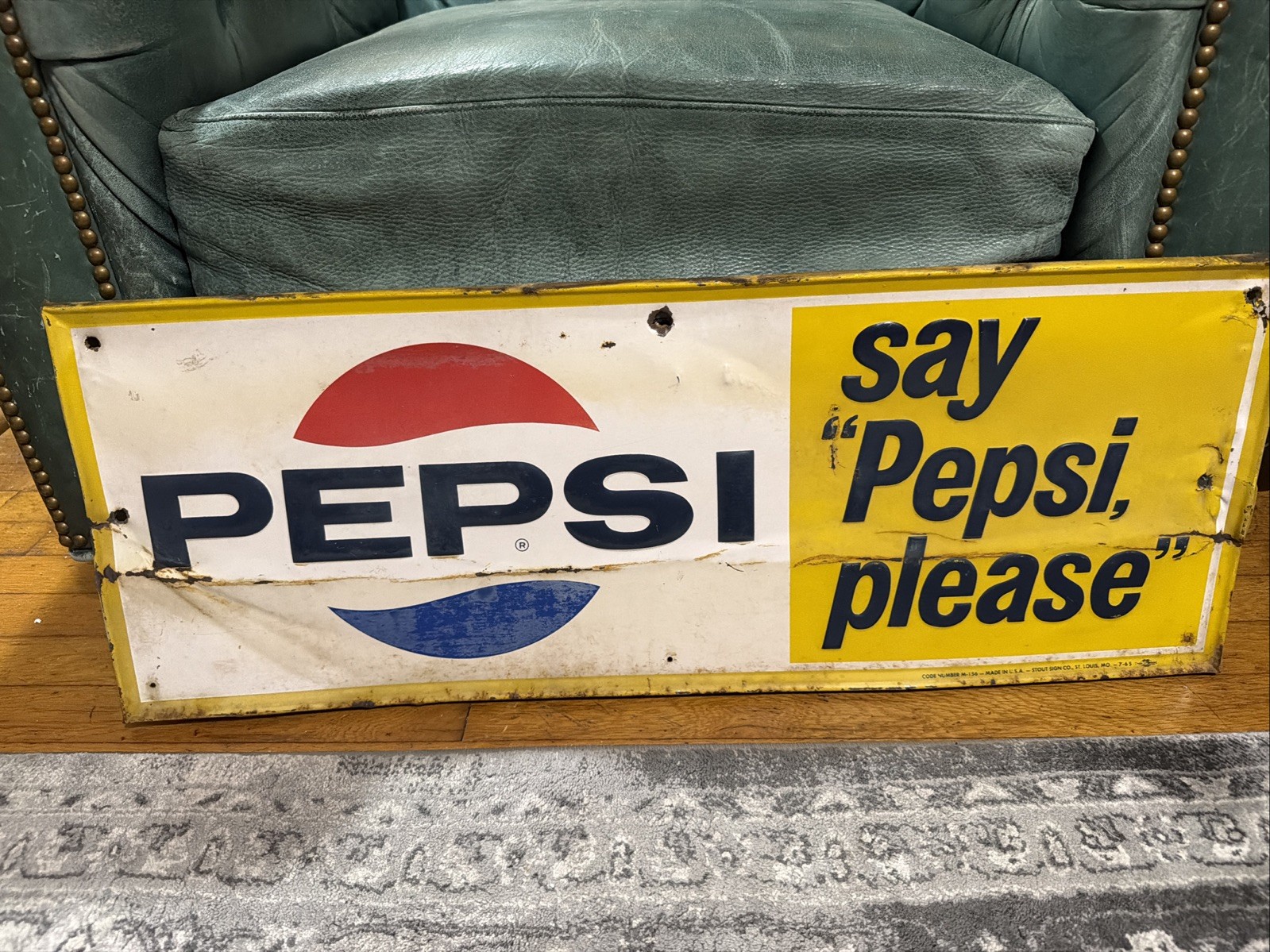 1965 Pepsi Cola Advertising Sign
